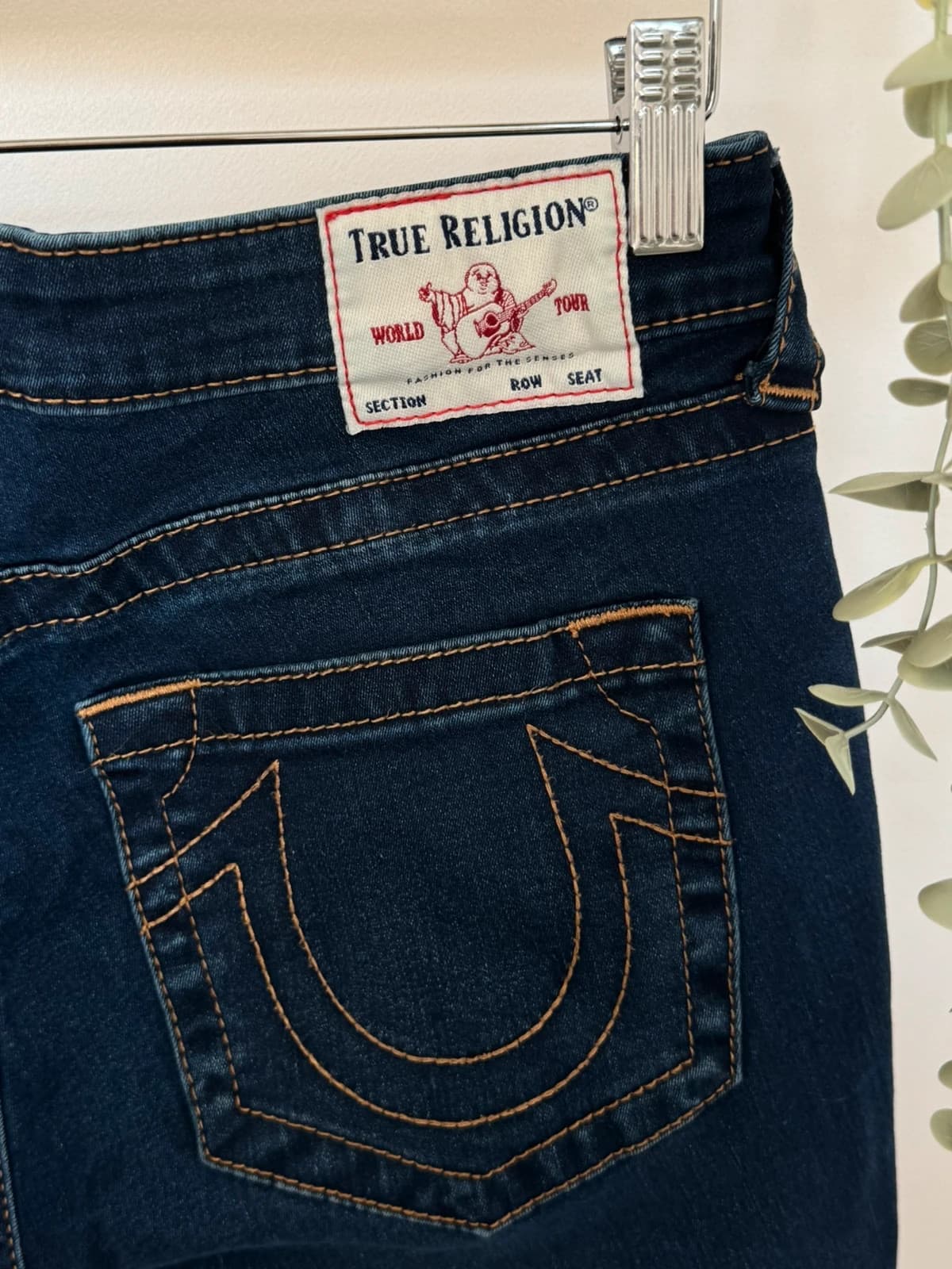 Short jean True Religion Jennie Curvy Skinny bleu foncé taille W30 - SK260693 - Photo 5/12