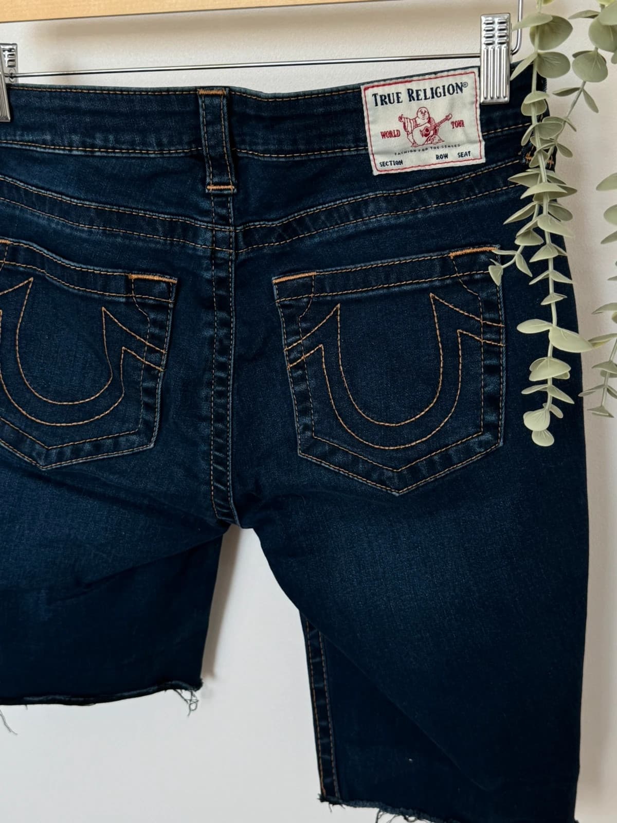 Short jean True Religion Jennie Curvy Skinny bleu foncé taille W30 - SK260693 - Photo 6/12