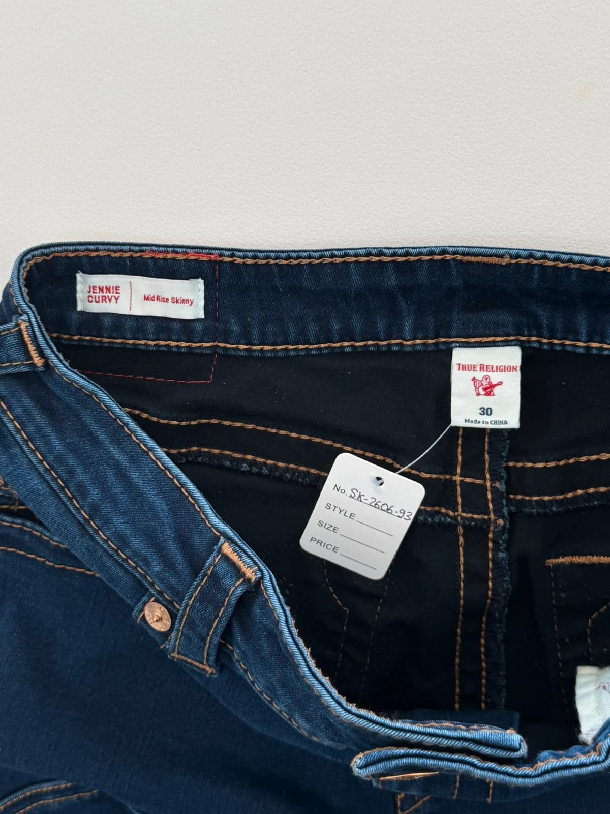 Short jean True Religion Jennie Curvy Skinny bleu foncé taille W30 - SK260693 - Photo 7/12