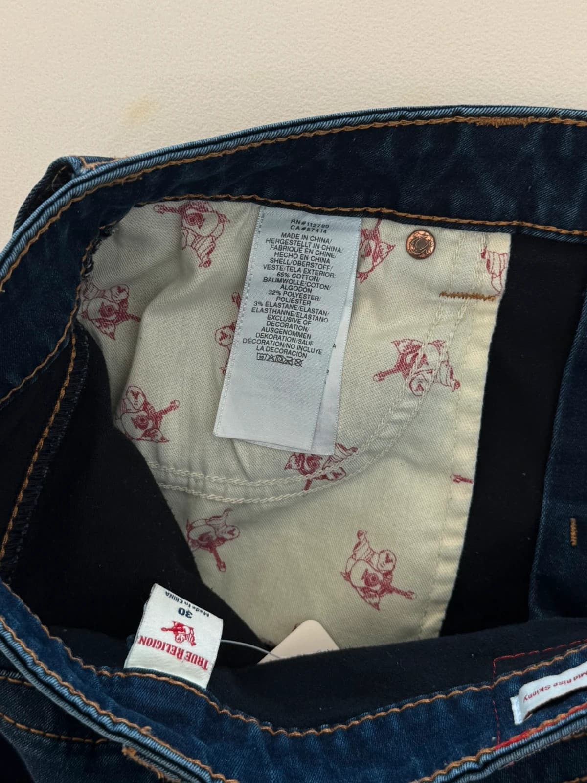 Short jean True Religion Jennie Curvy Skinny bleu foncé taille W30 - SK260693 - Photo 8/12