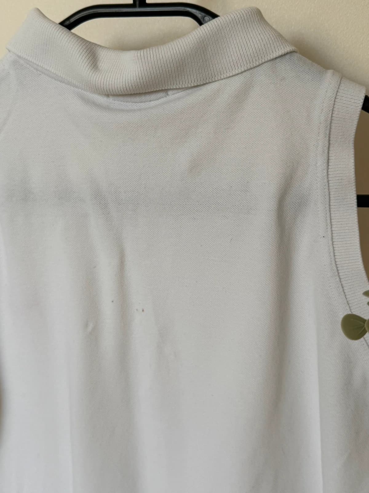 Polo piqué sans manches Fred Perry blanc logo brodé rose taille M - SK260622 - Photo 9/12