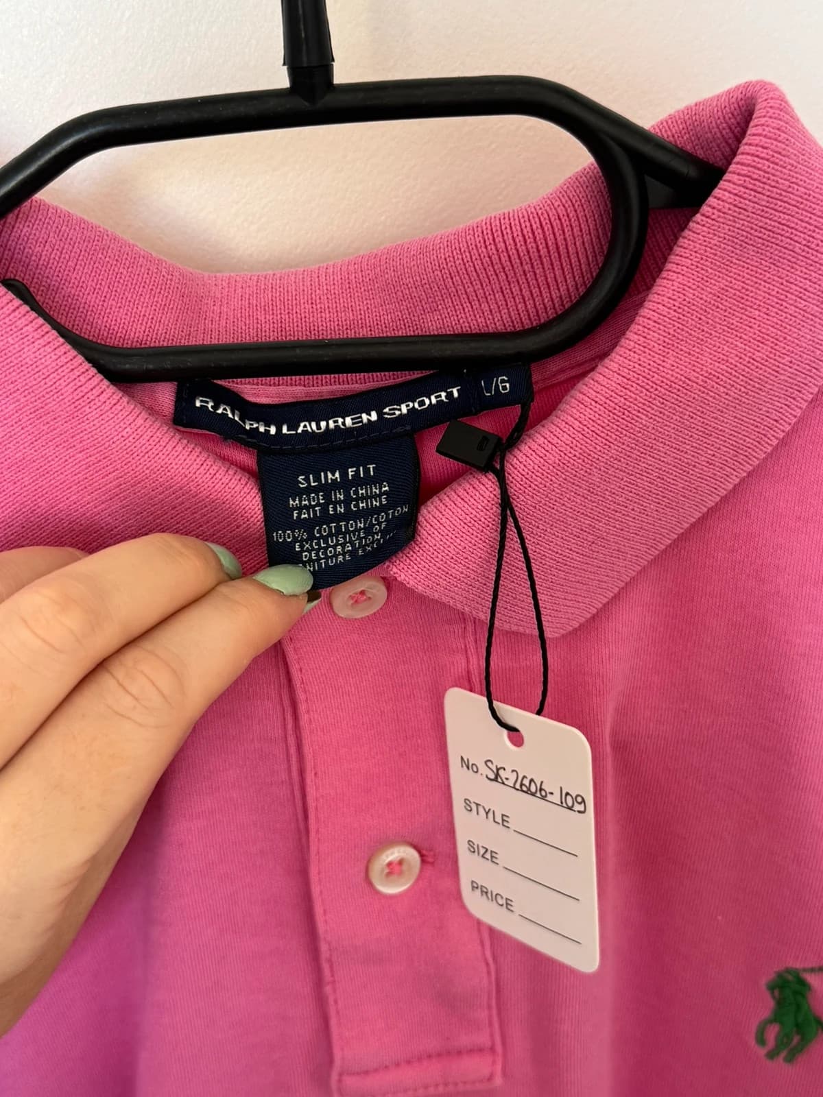 Polo jersey slim fit Ralph Lauren Sport rose taille L - SK2606109 - Photo 3/10