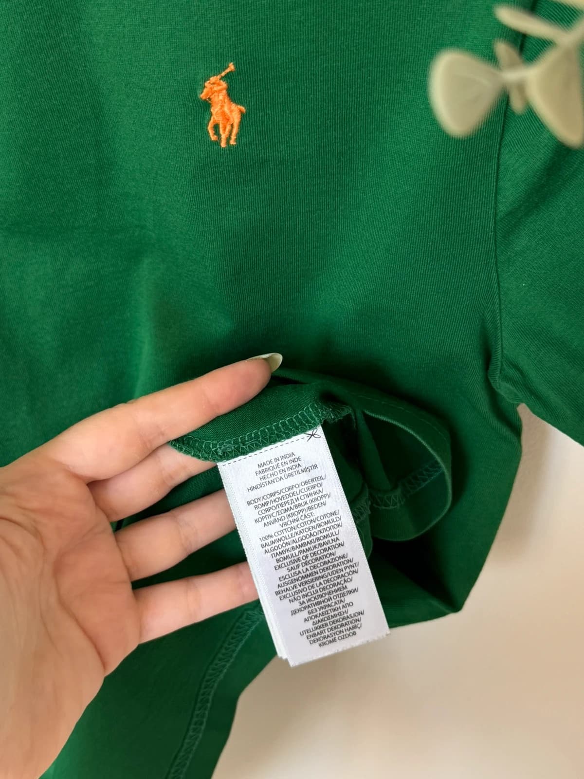T-shirt Ralph Lauren vert logo pony orange taille XS - SK260692 - Photo 6/11