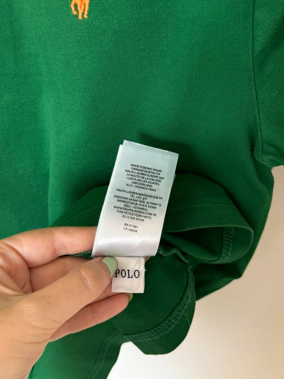 T-shirt Ralph Lauren vert logo pony orange taille XS - SK260692 - Photo 7/11