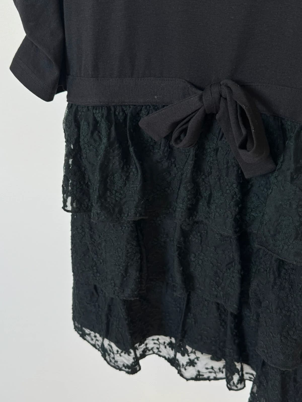 Top volanté dentelle Molly Bracken noir manches bouffantes taille XS/S - SC2606149 - Photo 4/11