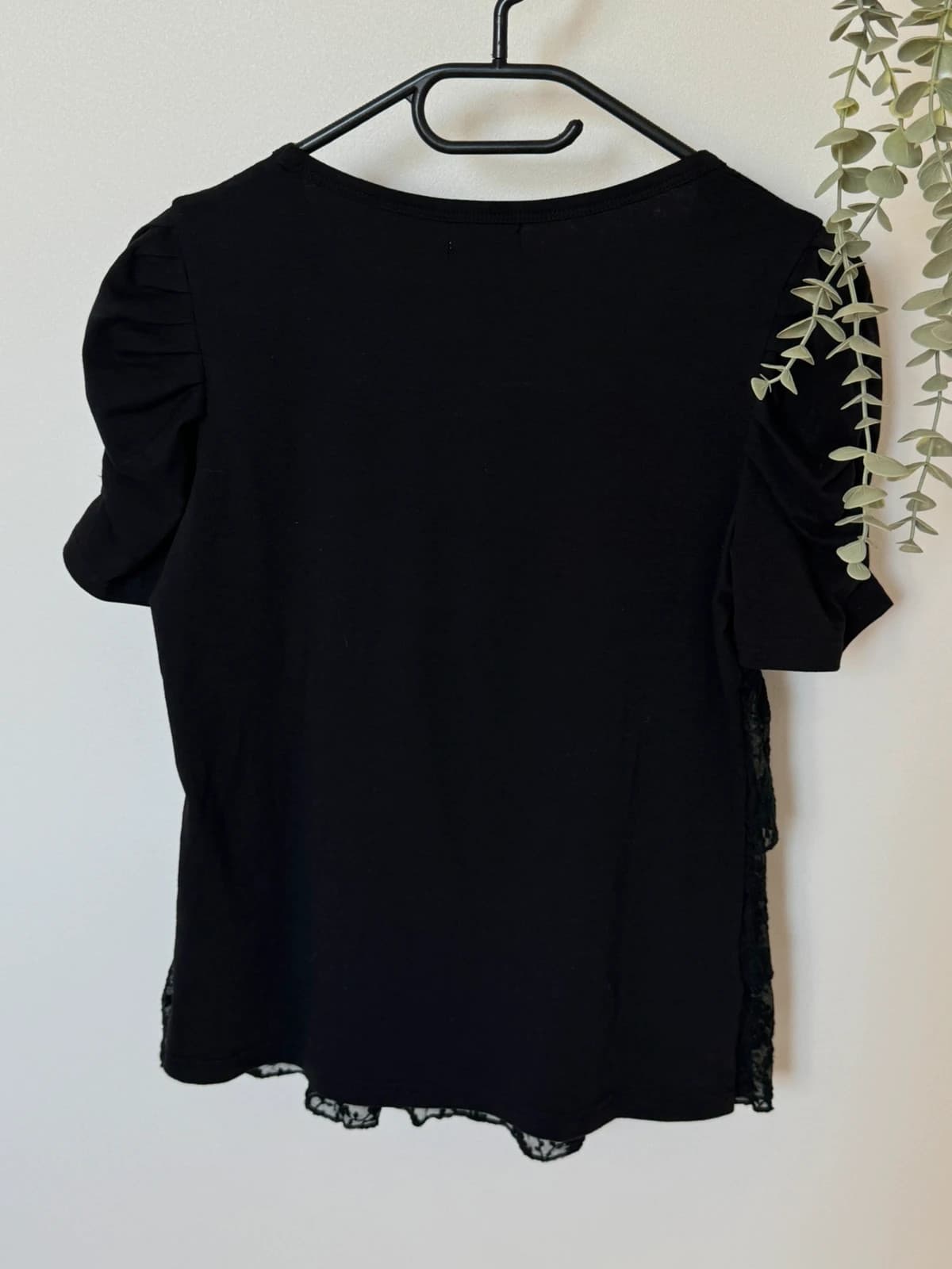 Top volanté dentelle Molly Bracken noir manches bouffantes taille XS/S - SC2606149 - Photo 8/11