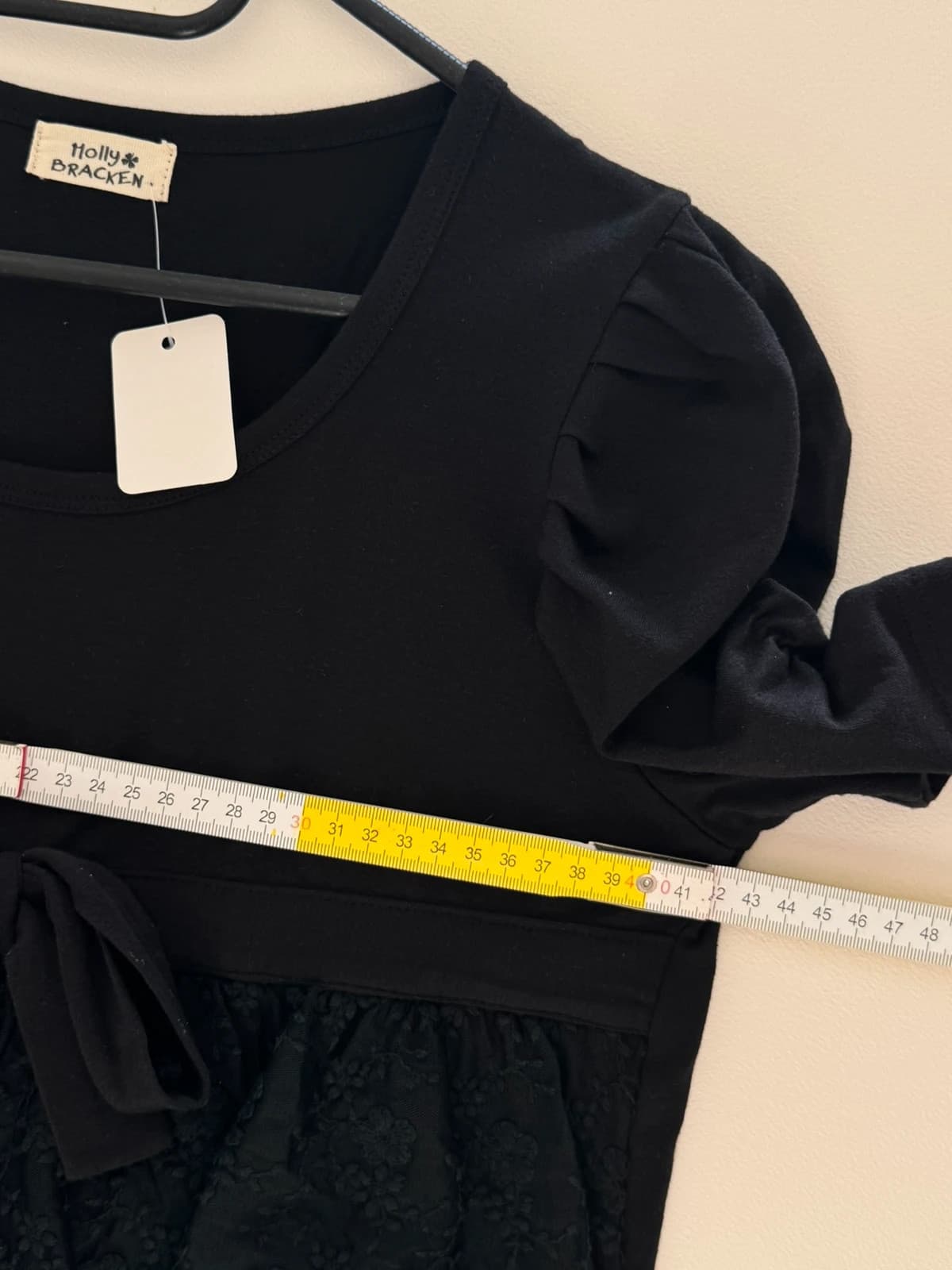 Top volanté dentelle Molly Bracken noir manches bouffantes taille XS/S - SC2606149 - Photo 9/11