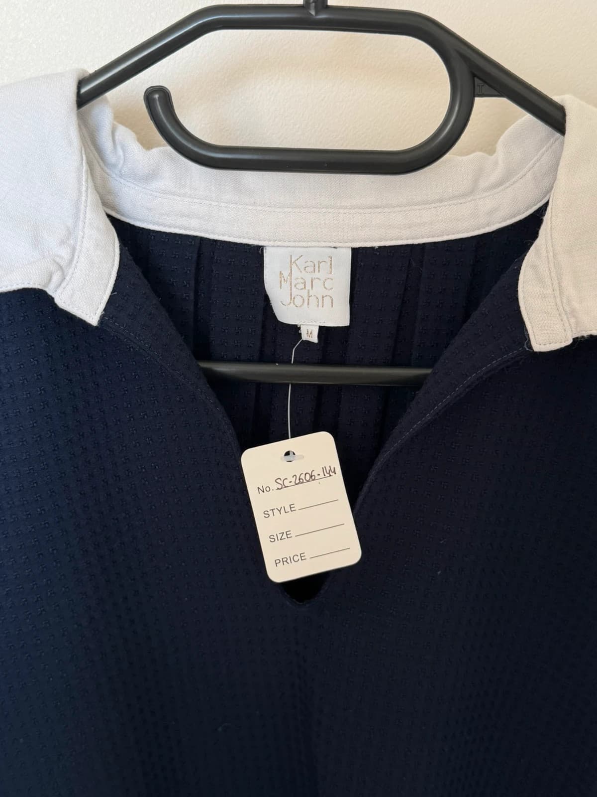 Blouse texturée Karl Marc John bleu marine col blanc taille M - SC2606144 - Photo 3/9