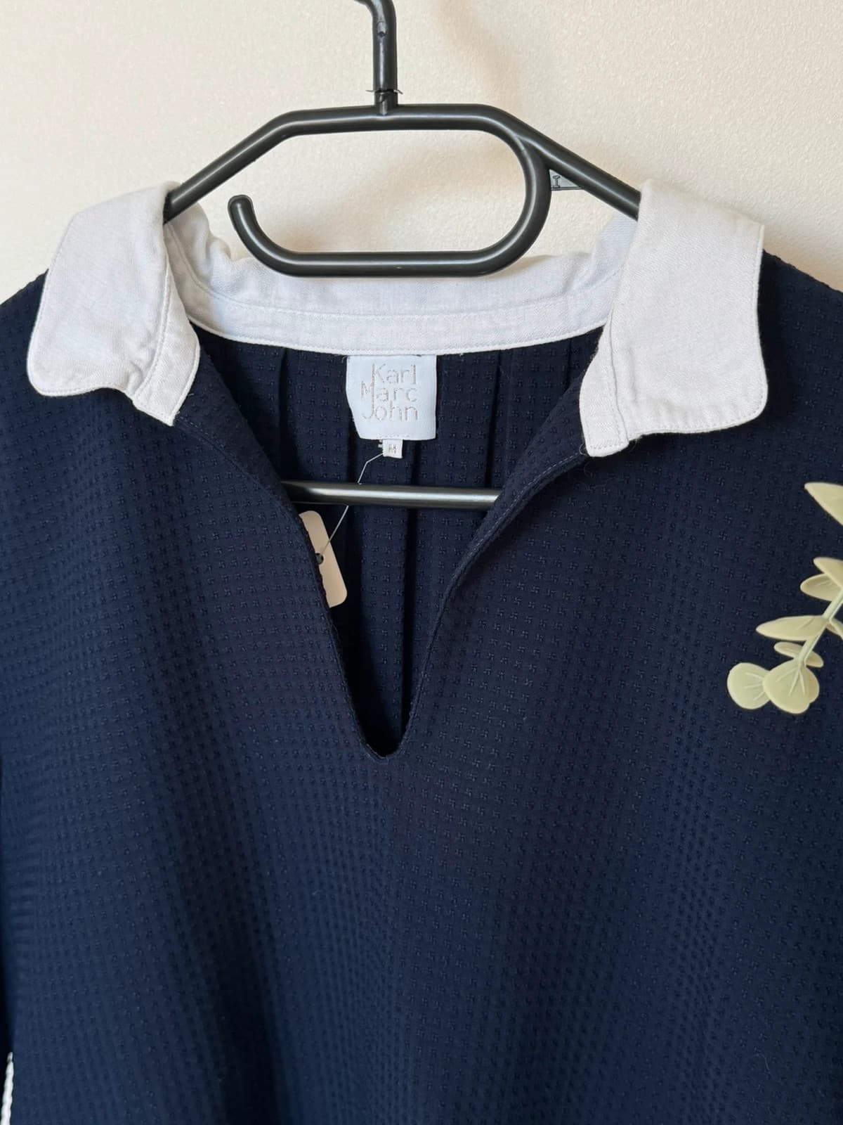 Blouse texturée Karl Marc John bleu marine col blanc taille M - SC2606144 - Photo 4/9