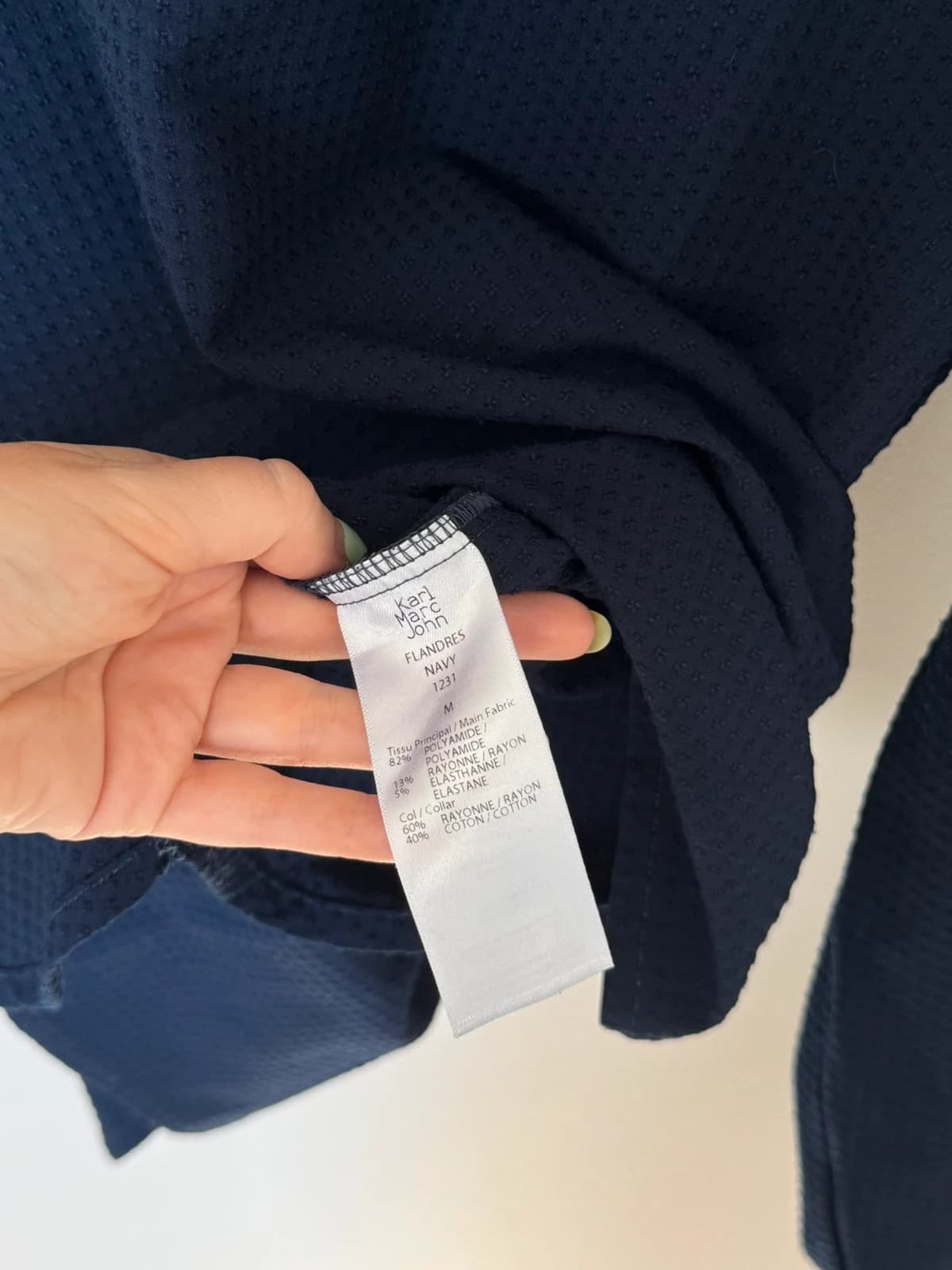 Blouse texturée Karl Marc John bleu marine col blanc taille M - SC2606144 - Photo 6/9