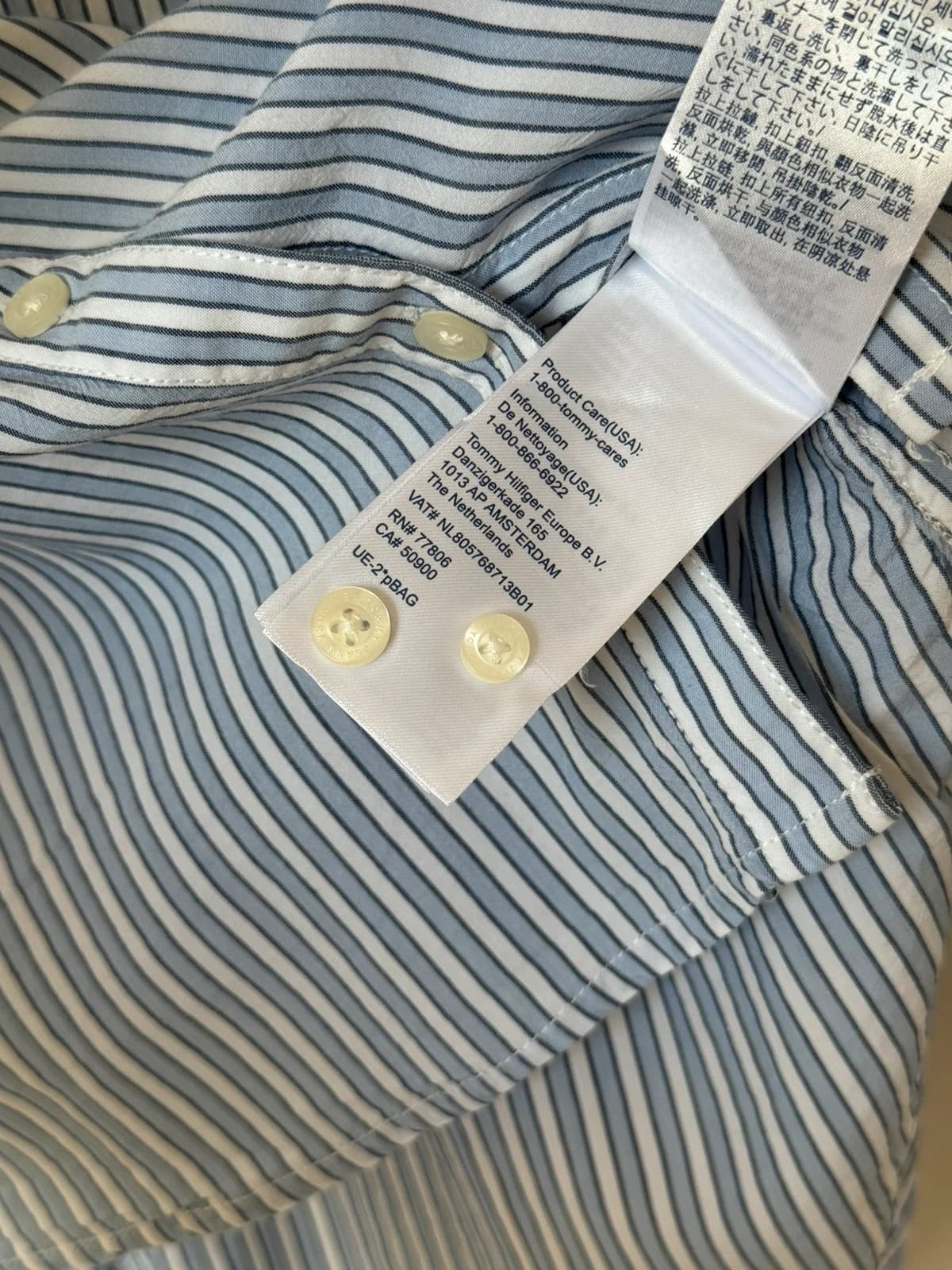Chemise rayée Tommy Jeans bleu ciel blanc taille XS - SK260657 - Photo 6/9