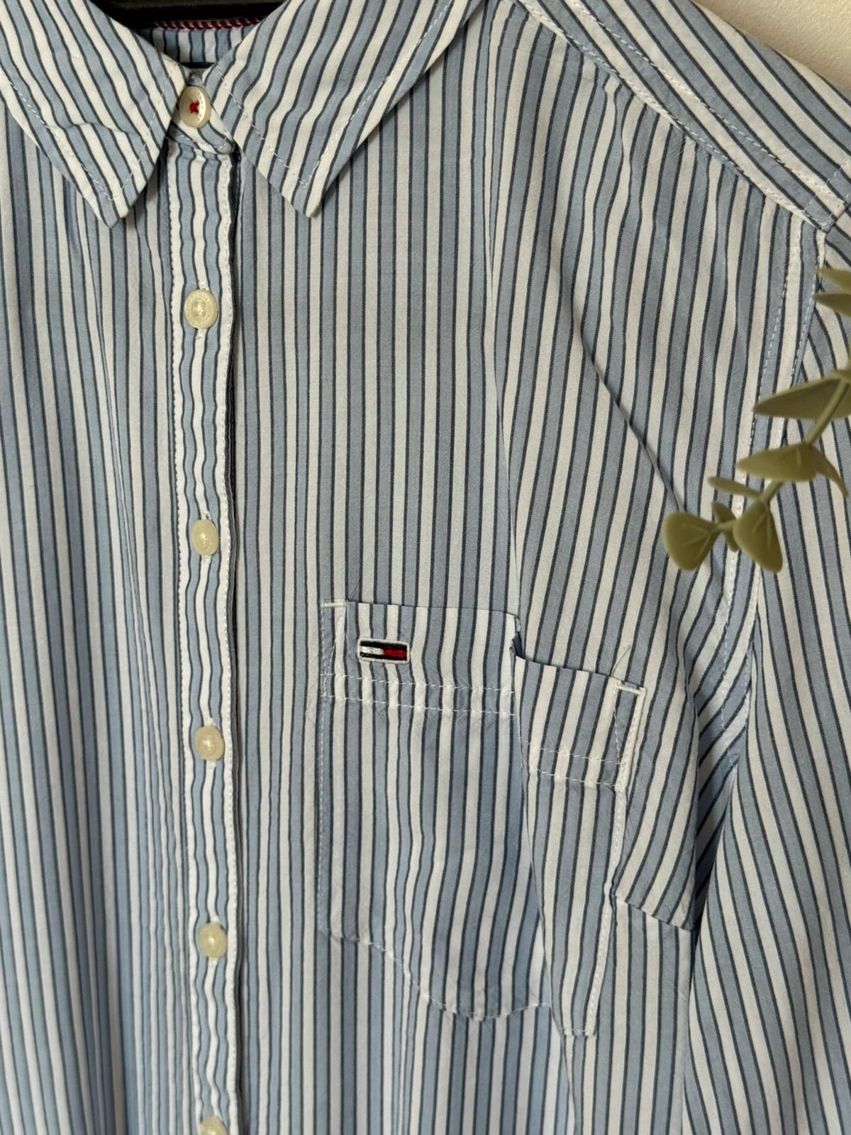 Chemise rayée Tommy Jeans bleu ciel blanc taille XS - SK260657 - Photo 7/9