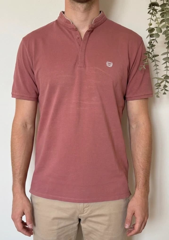Polo piqué col mao The Kooples rose délavé taille XL - SK260647 - Photo 1/11