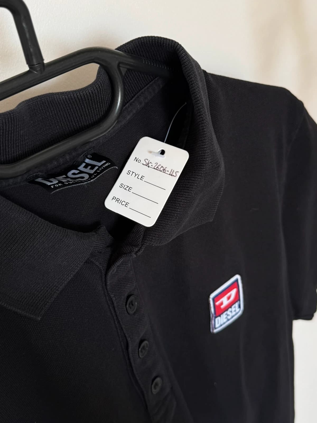 Polo piqué Diesel noir patch logo taille L - T-Kal-Patch Polo - SK2606115 - Photo 3/10