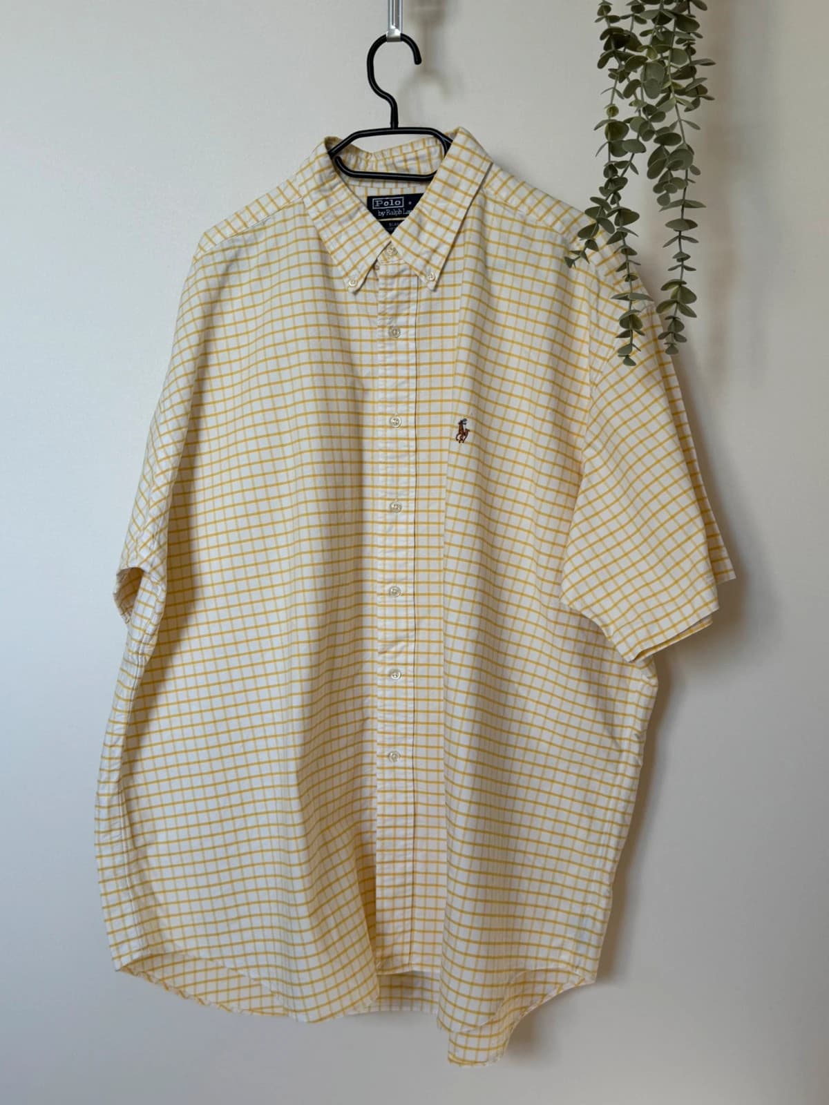 Chemise Oxford Ralph Lauren carreaux jaune blanc logo premium taille XXL - SK260624 - Photo 2/7
