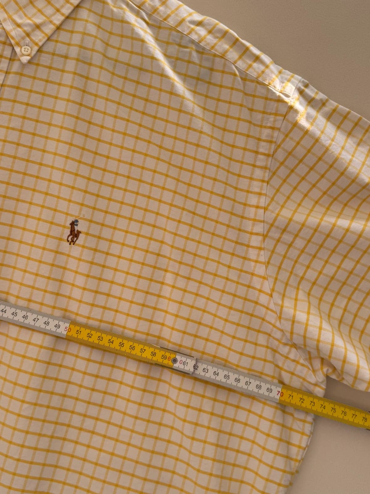 Chemise Oxford Ralph Lauren carreaux jaune blanc logo premium taille XXL - SK260624 - Photo 6/7