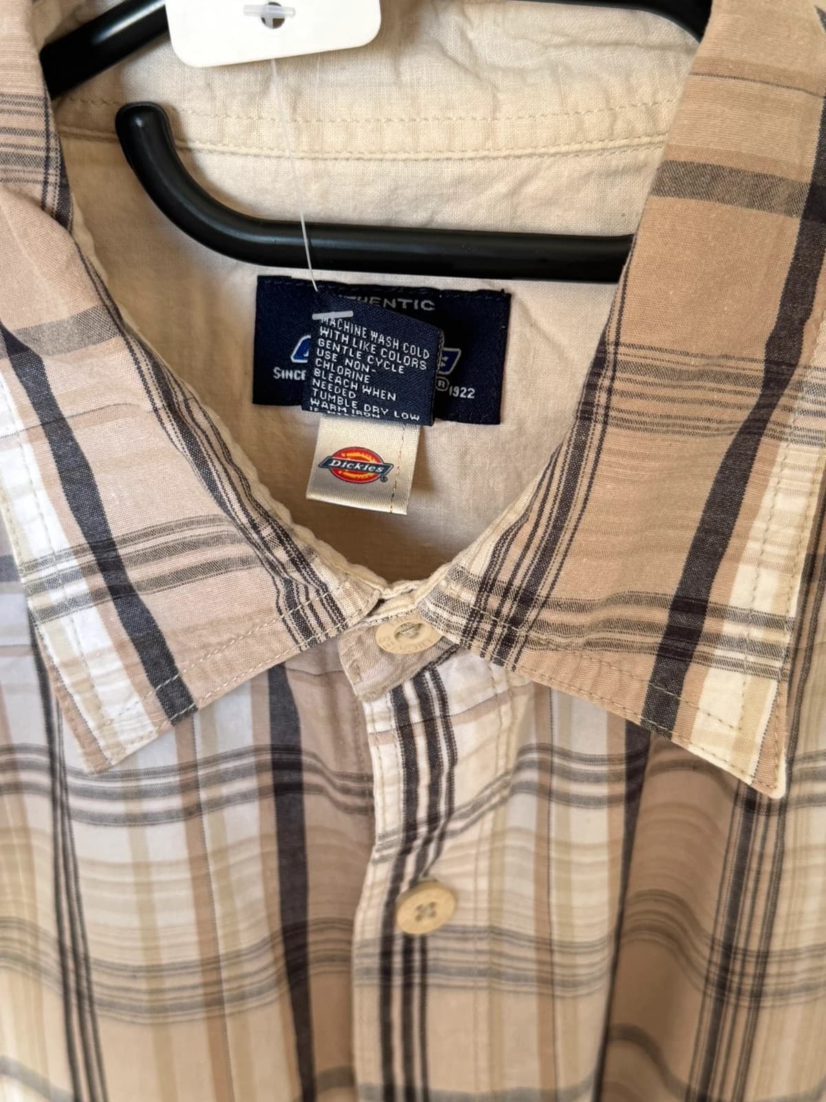 Chemise manches courtes Dickies à carreaux beige gris taille L - SK260682 - Photo 4/8
