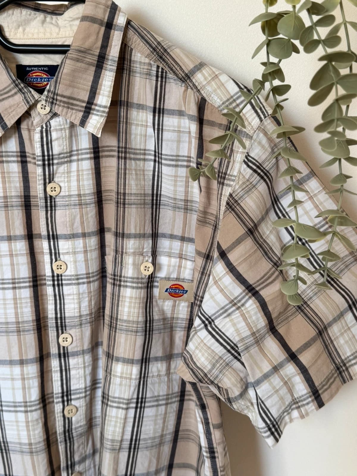 Chemise manches courtes Dickies à carreaux beige gris taille L - SK260682 - Photo 5/8