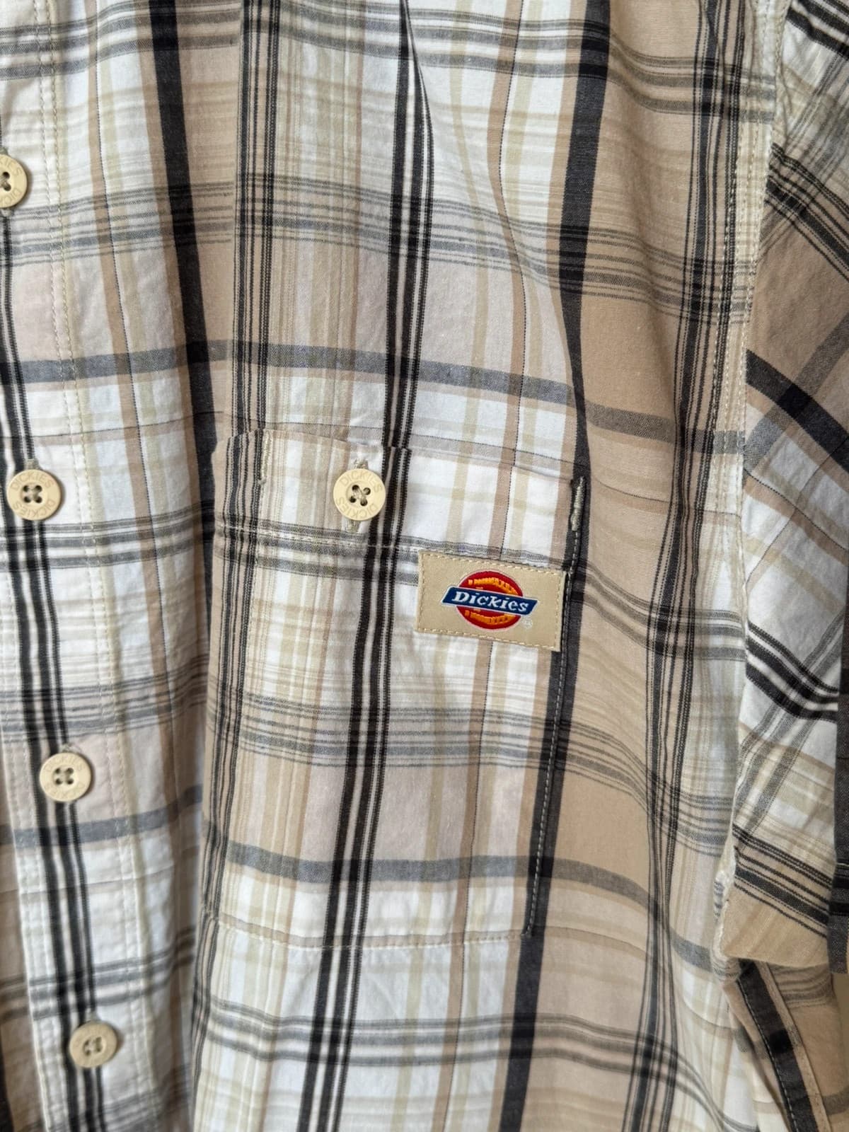 Chemise manches courtes Dickies à carreaux beige gris taille L - SK260682 - Photo 6/8