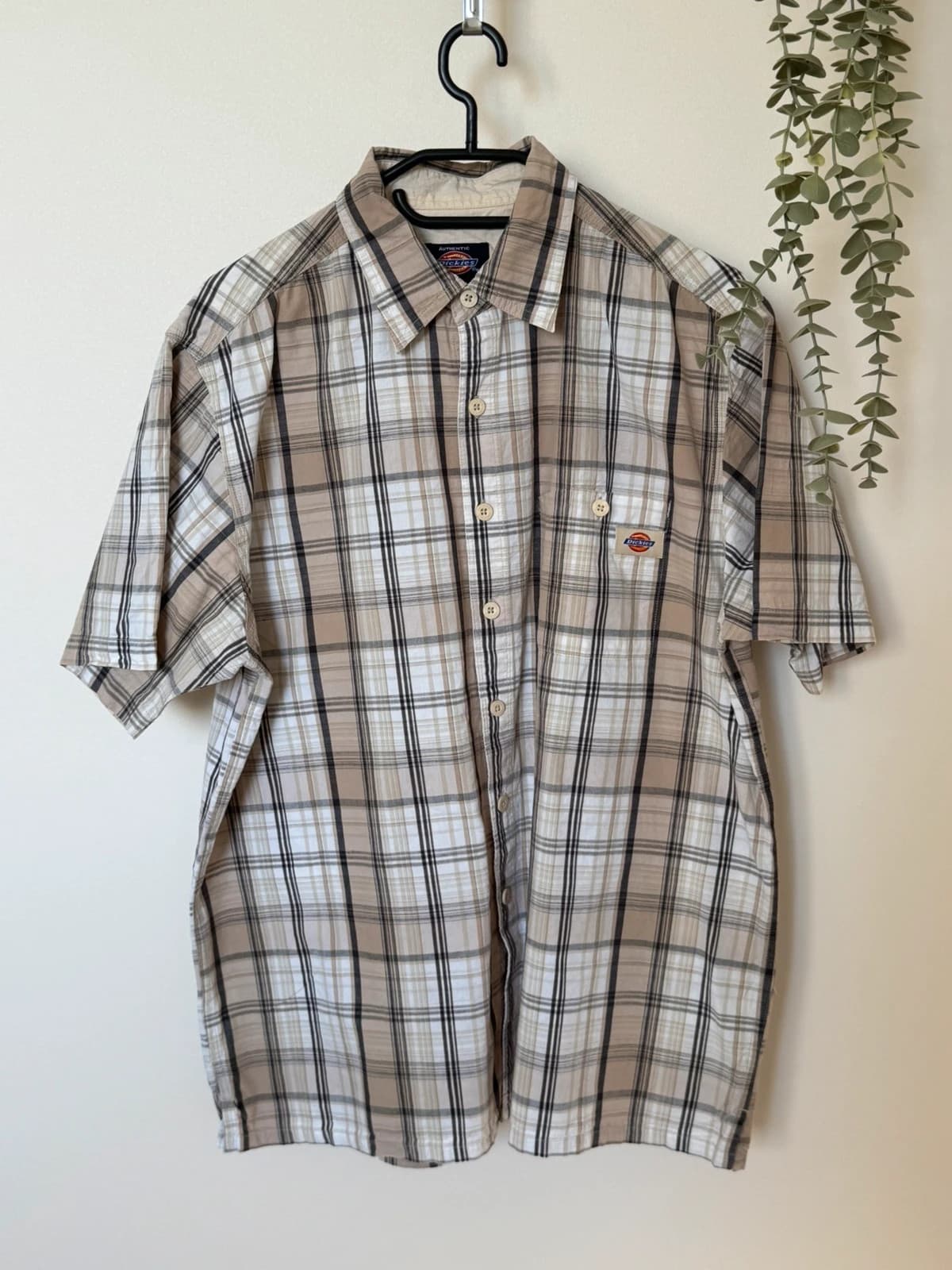 Chemise manches courtes Dickies à carreaux beige gris taille L - SK260682 - Photo 2/8
