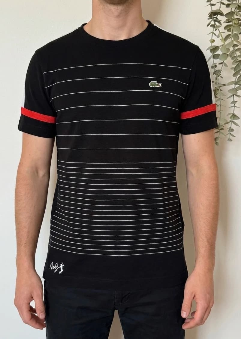 T-shirt Lacoste Andy Roddick rayé noir blanc rouge taille 3/S - SK2606121 - Photo 1/12