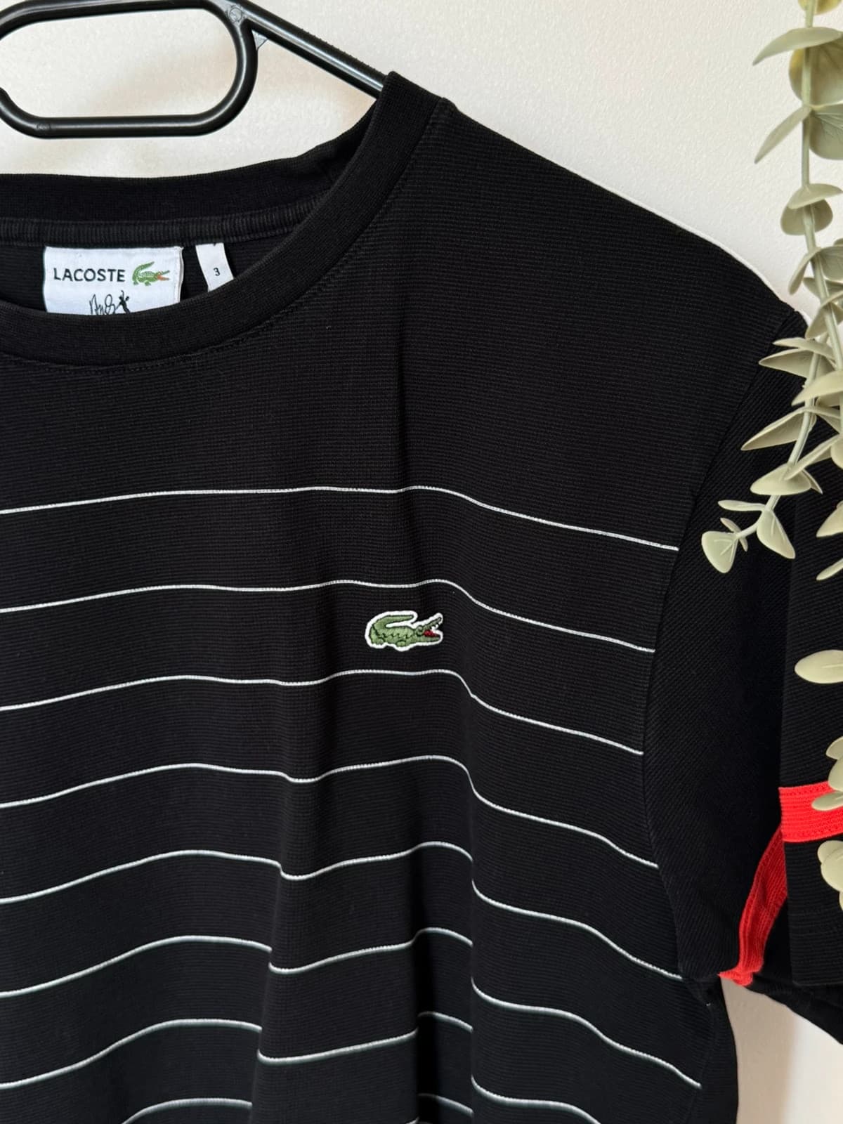 T-shirt Lacoste Andy Roddick rayé noir blanc rouge taille 3/S - SK2606121 - Photo 4/12