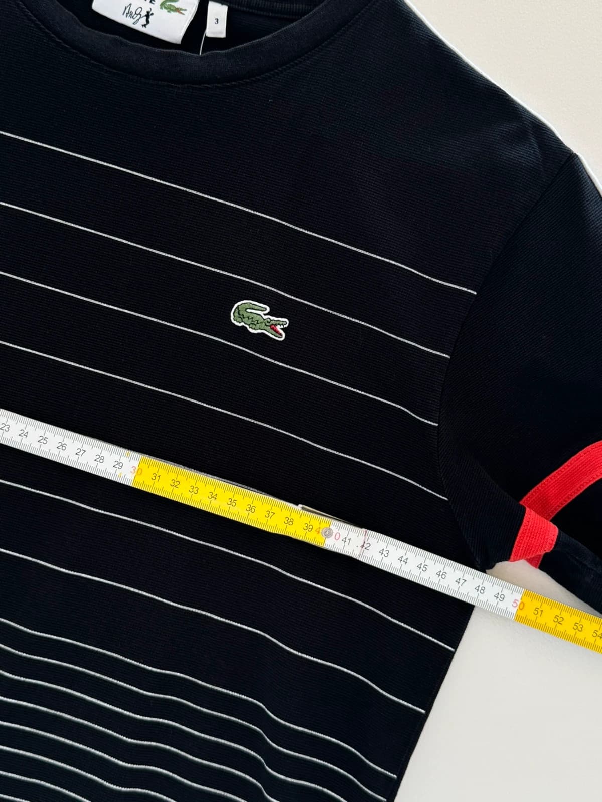 T-shirt Lacoste Andy Roddick rayé noir blanc rouge taille 3/S - SK2606121 - Photo 11/12