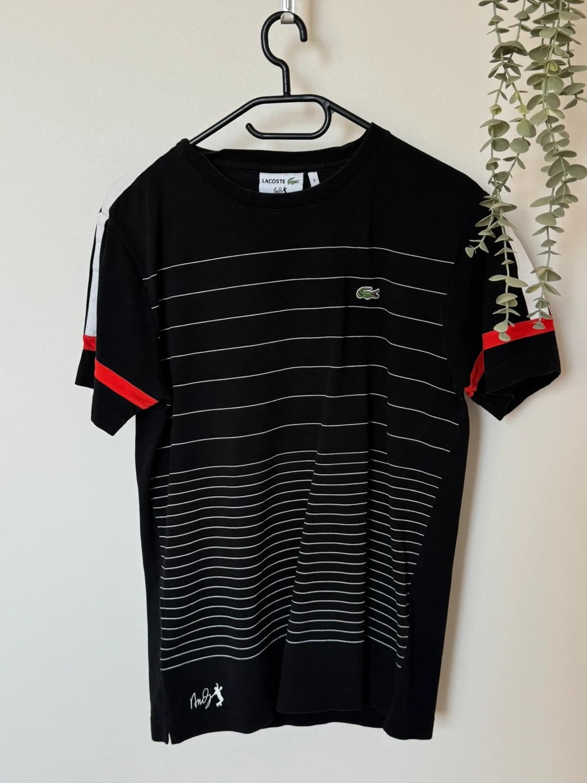 T-shirt Lacoste Andy Roddick rayé noir blanc rouge taille 3/S - SK2606121 - Photo 2/12