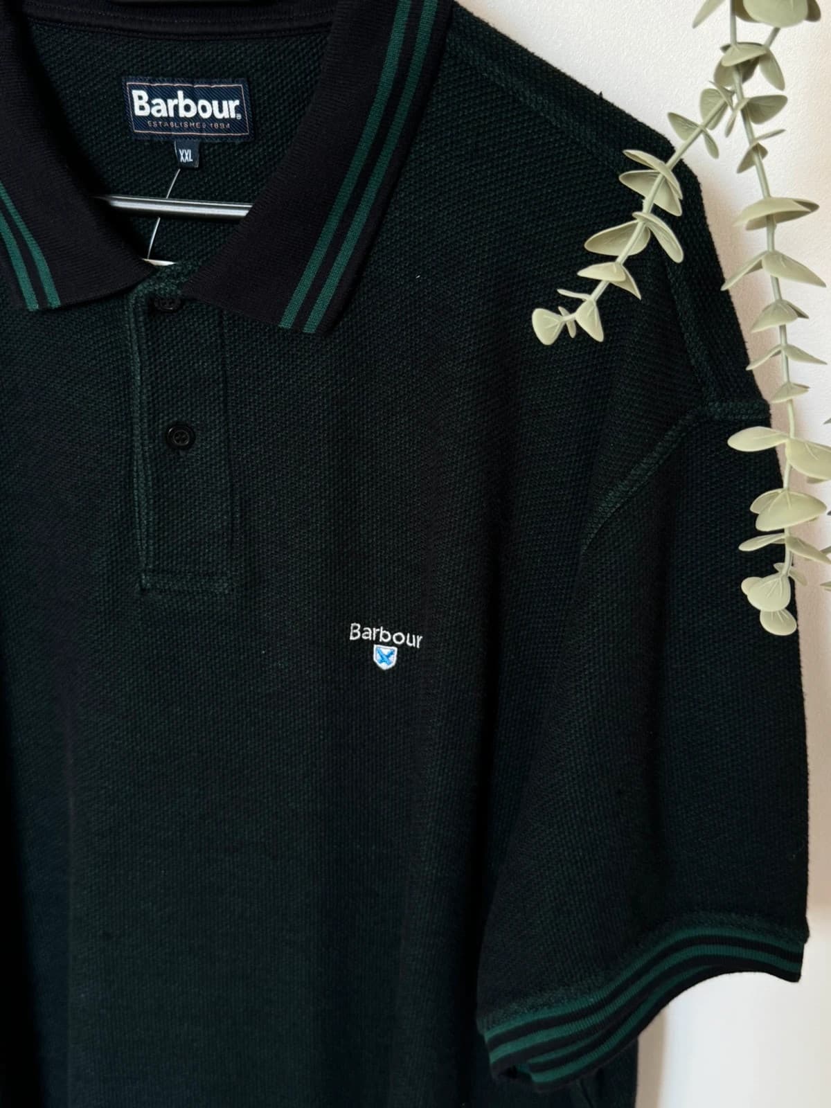 Polo piqué épais Barbour Haverton tailored noir vert taille XXL - SK2606117 - Photo 4/10