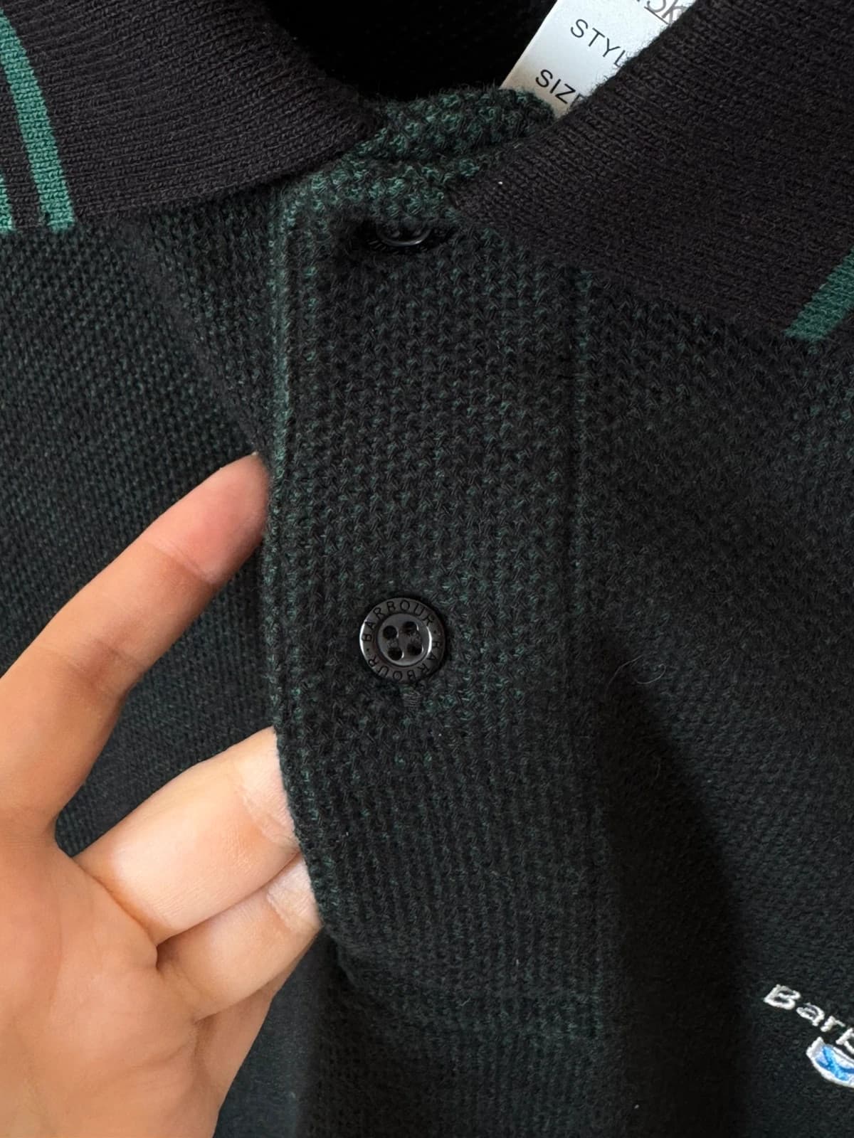 Polo piqué épais Barbour Haverton tailored noir vert taille XXL - SK2606117 - Photo 5/10