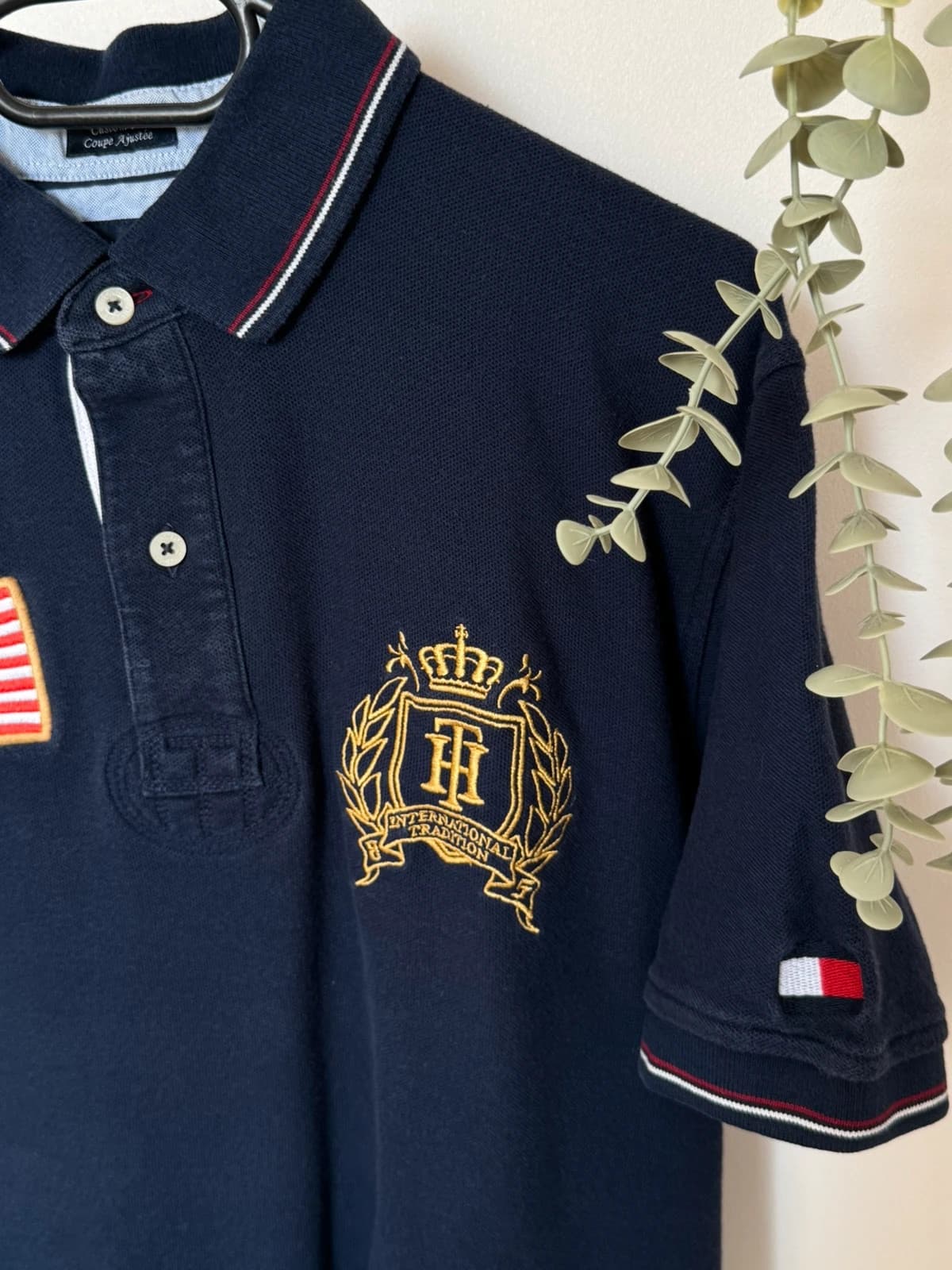 Polo piqué Tommy Hilfiger Custom Fit USA 8 bleu marine taille L - SK260634 - Photo 5/12