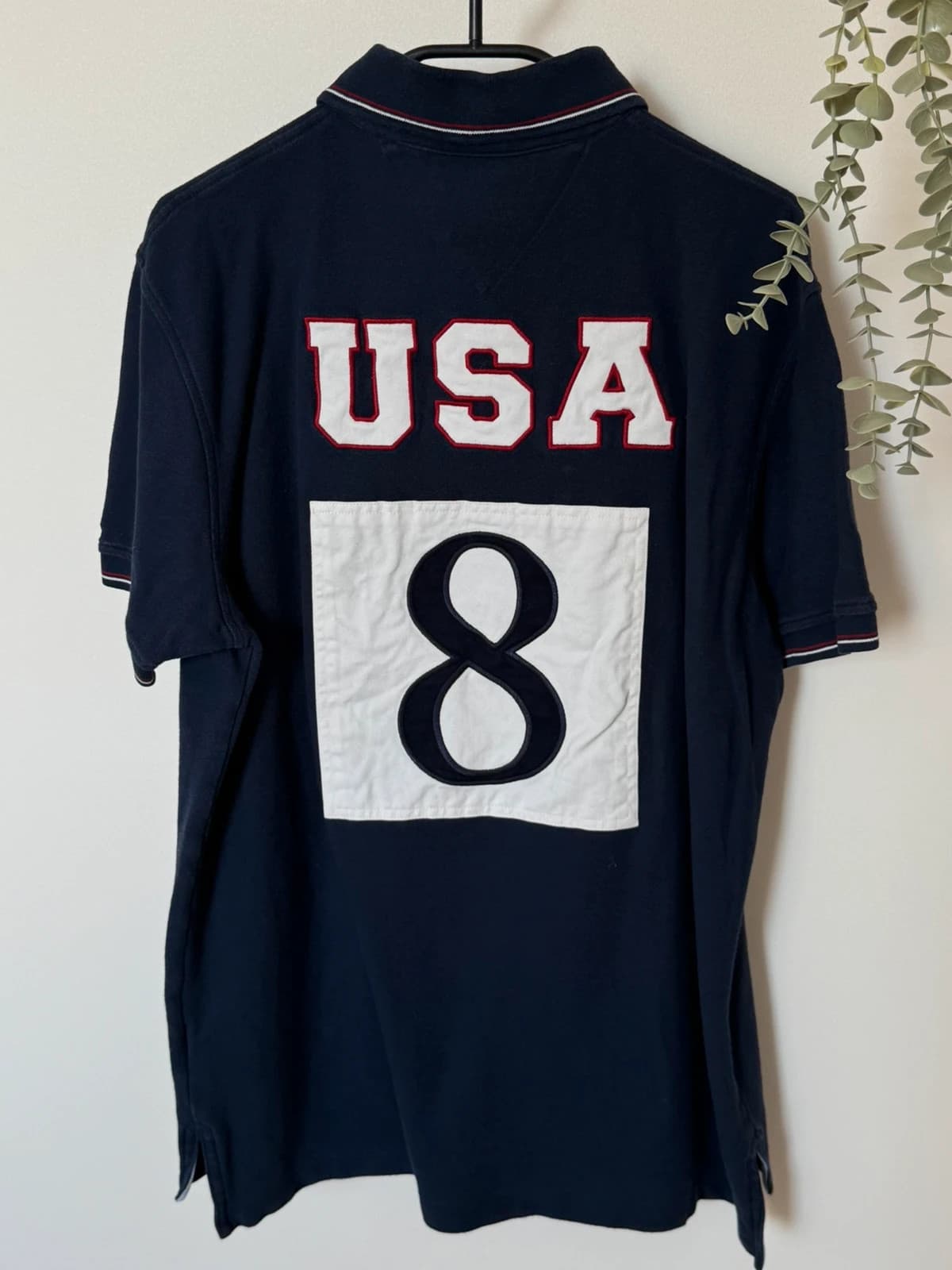Polo piqué Tommy Hilfiger Custom Fit USA 8 bleu marine taille L - SK260634 - Photo 8/12