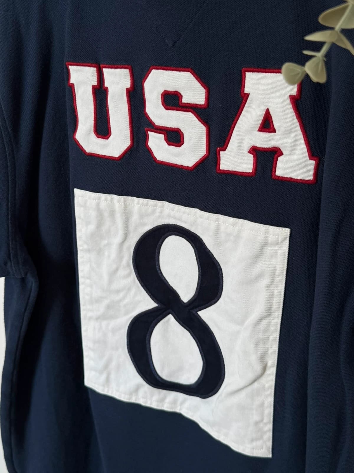 Polo piqué Tommy Hilfiger Custom Fit USA 8 bleu marine taille L - SK260634 - Photo 9/12