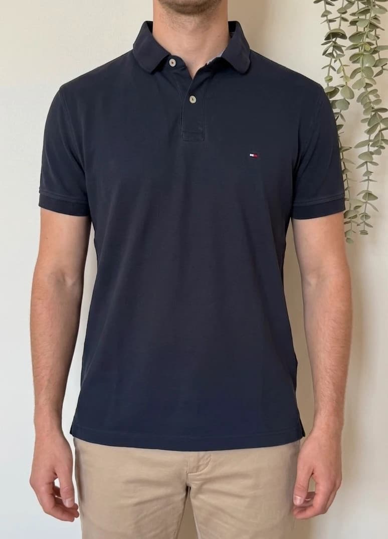 Polo piqué Tommy Hilfiger Premium Piqué Regular Fit bleu marine taille L - SC-2606-65 - Photo 1/11
