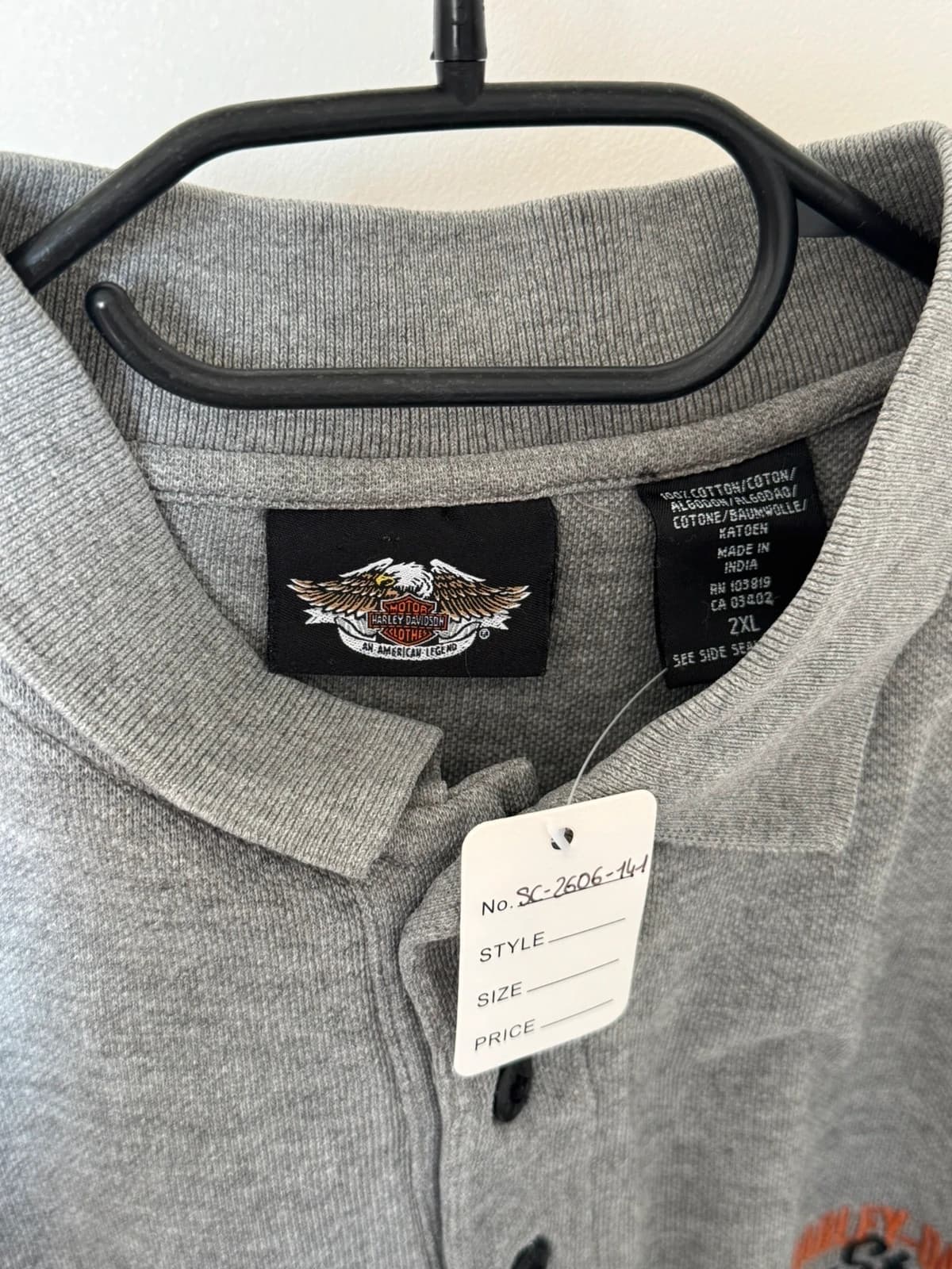 Polo piqué Harley-Davidson gris chiné Staff Buell taille 2XL - SC2606141 - Photo 3/13
