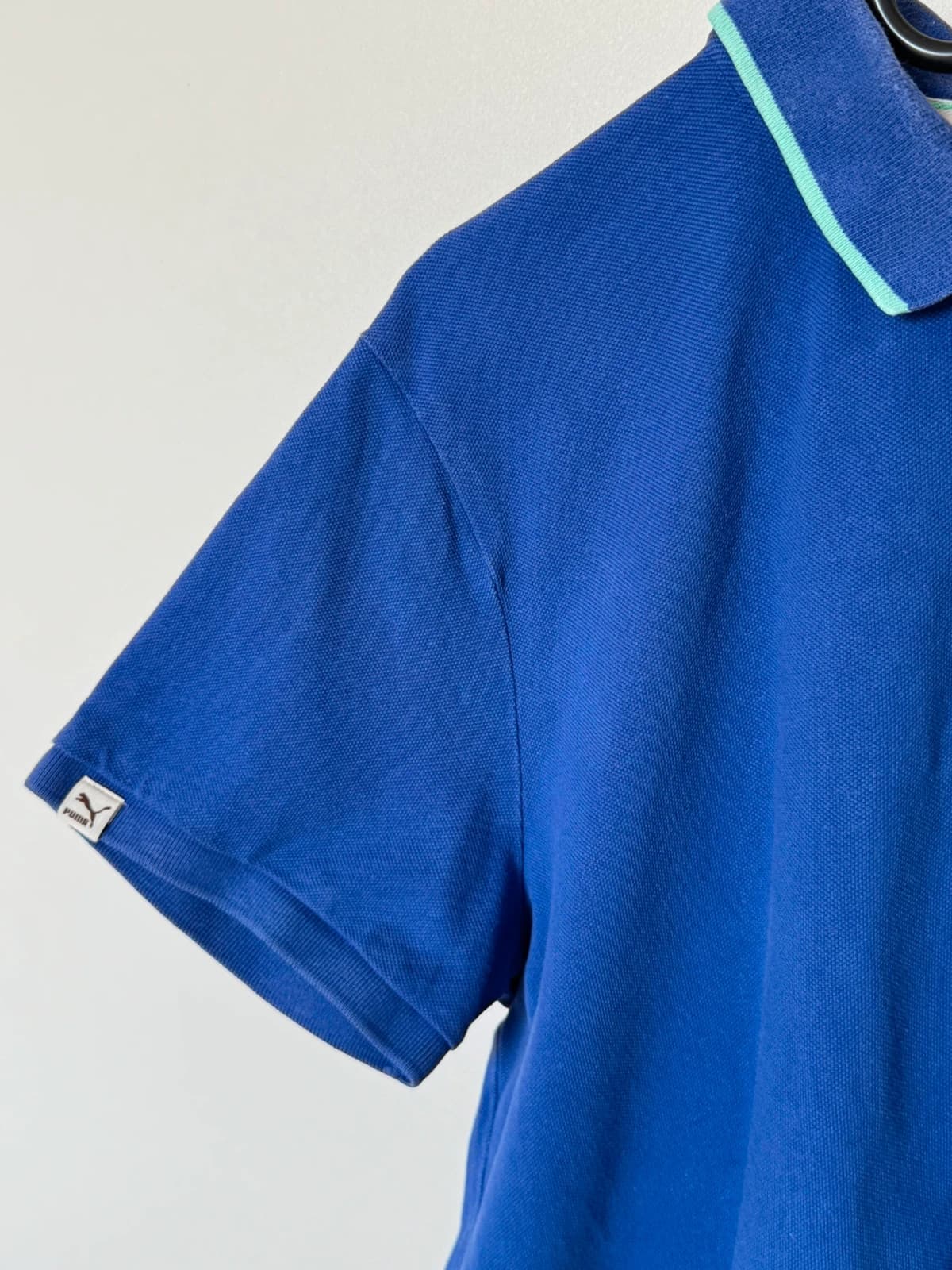 Polo piqué vintage Y2K Puma bleu violet logo brodé menthe taille L - SK2606126 - Photo 4/8