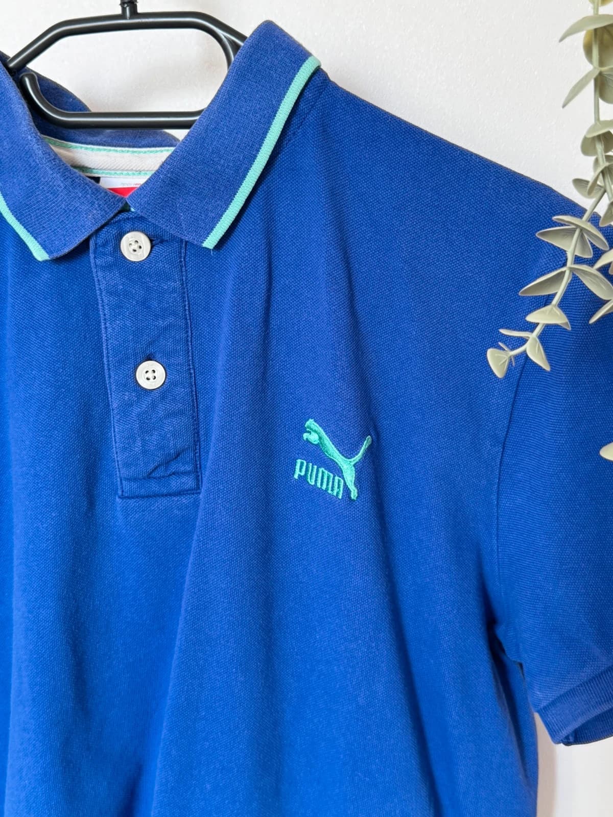 Polo piqué vintage Y2K Puma bleu violet logo brodé menthe taille L - SK2606126 - Photo 5/8