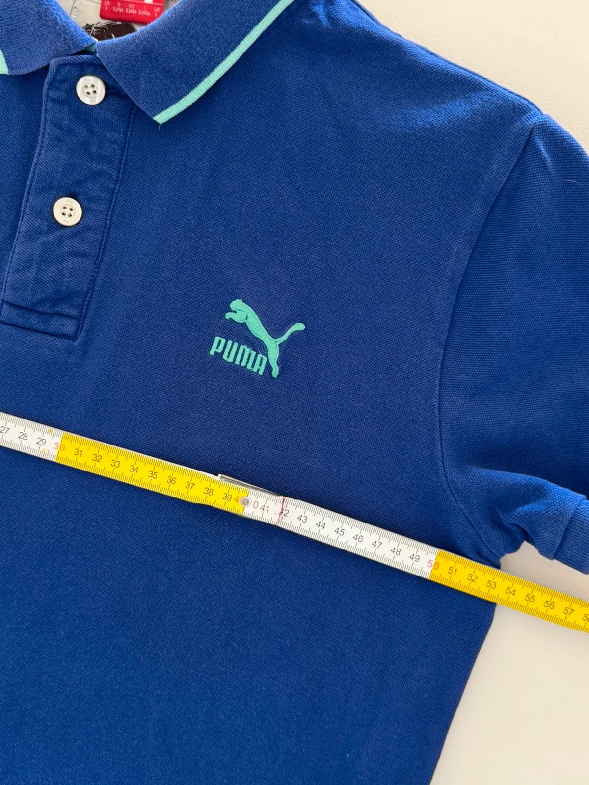 Polo piqué vintage Y2K Puma bleu violet logo brodé menthe taille L - SK2606126 - Photo 7/8