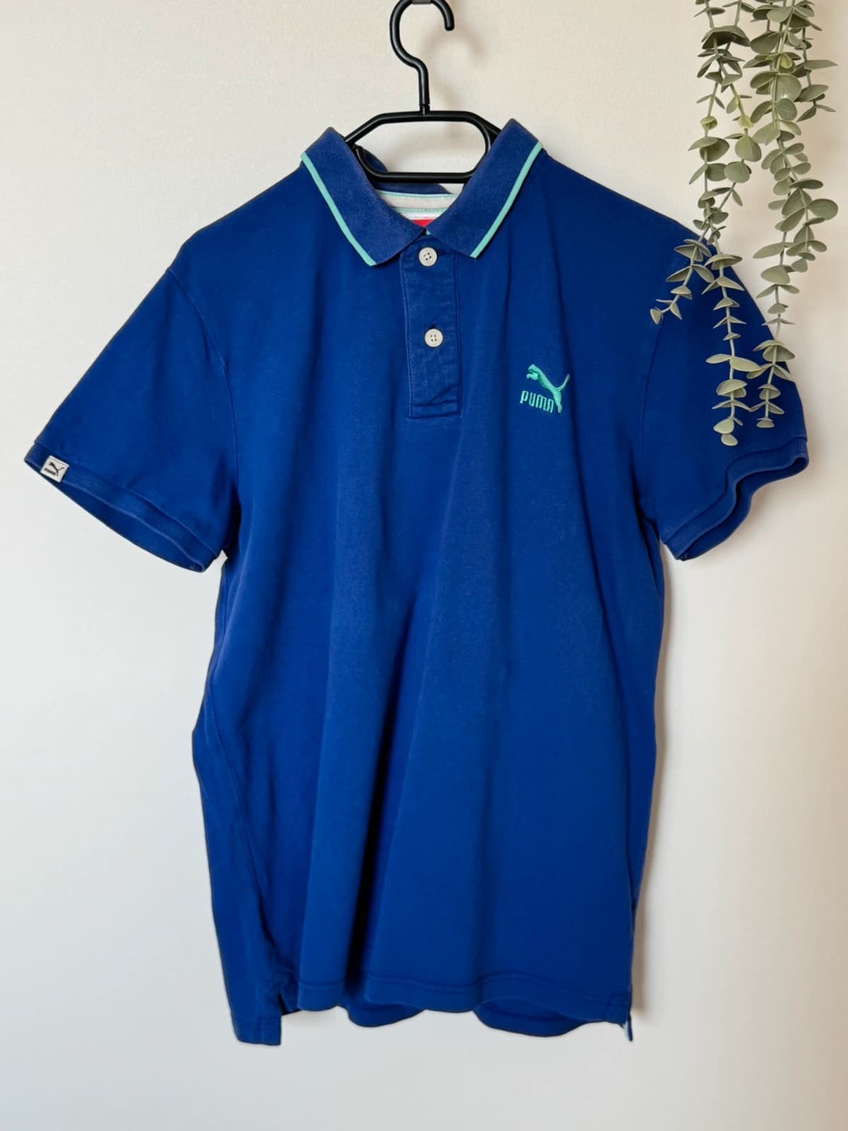 Polo piqué vintage Y2K Puma bleu violet logo brodé menthe taille L - SK2606126 - Photo 2/8
