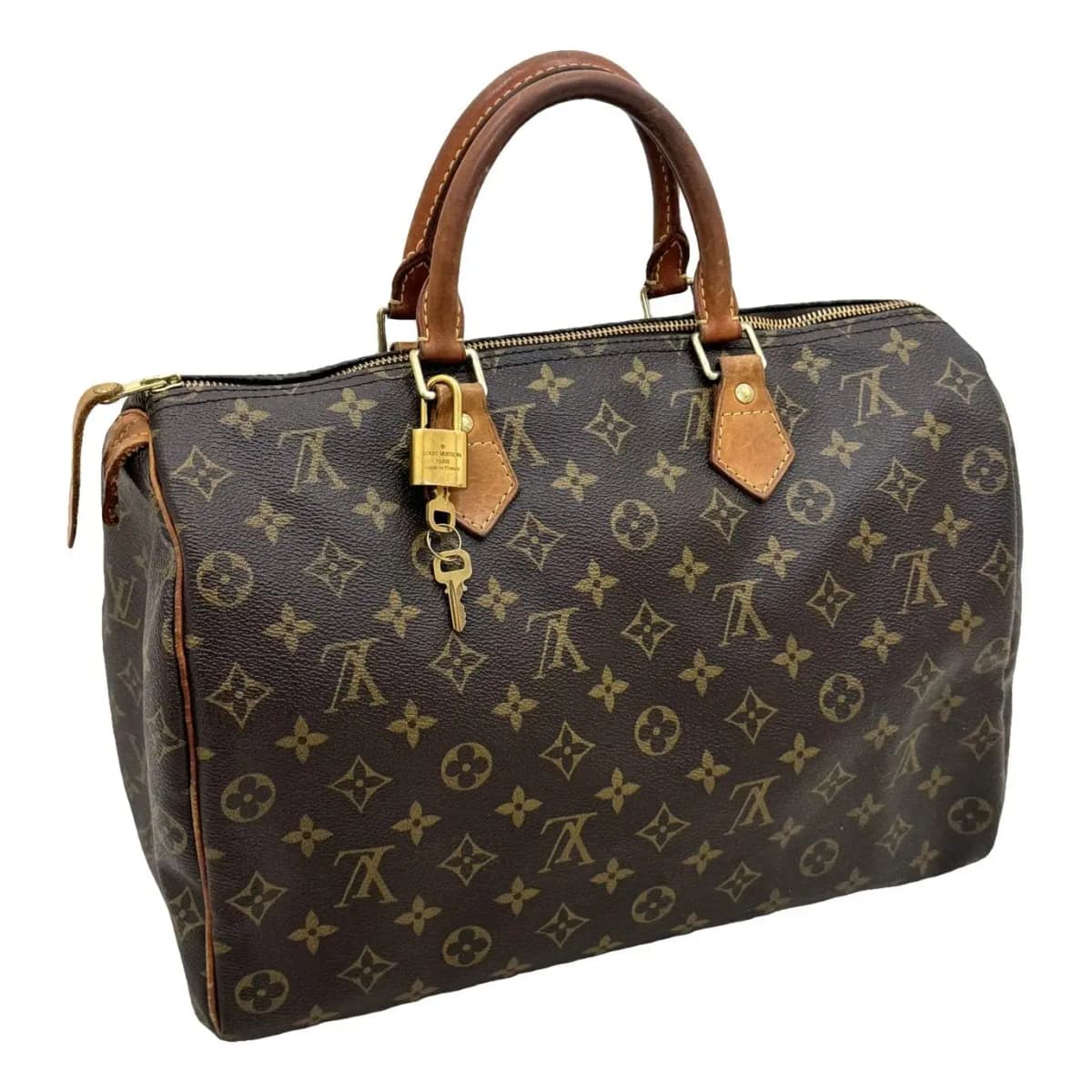 Sac à main Louis Vuitton Speedy 35 Monogram marron vintage - Photo 1/15