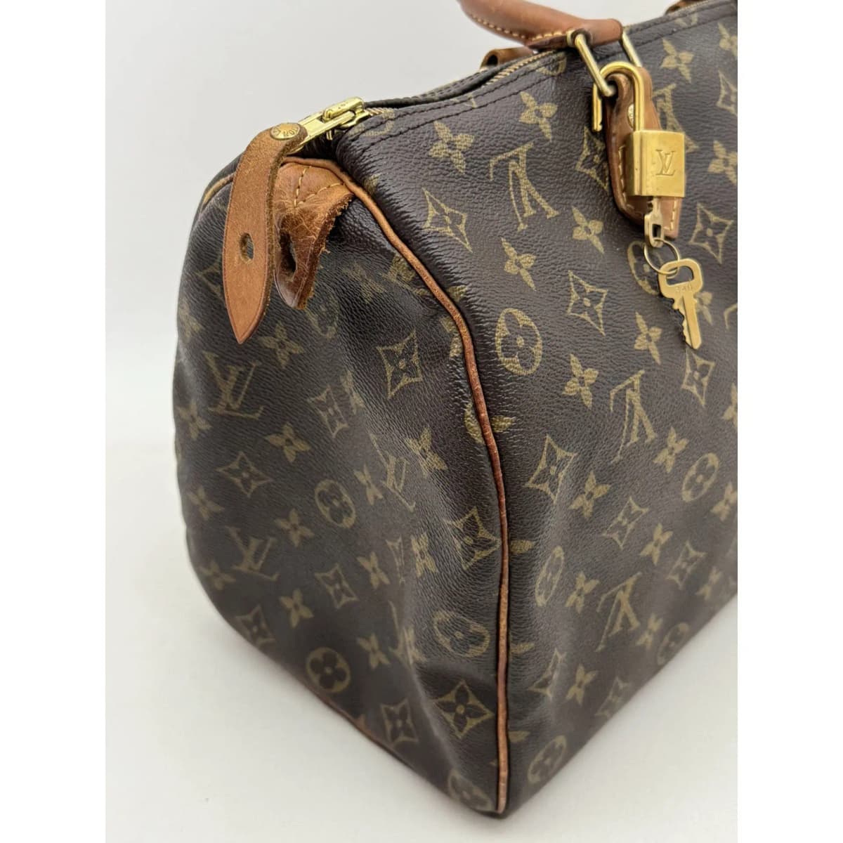 Sac à main Louis Vuitton Speedy 35 Monogram marron vintage - Photo 4/15