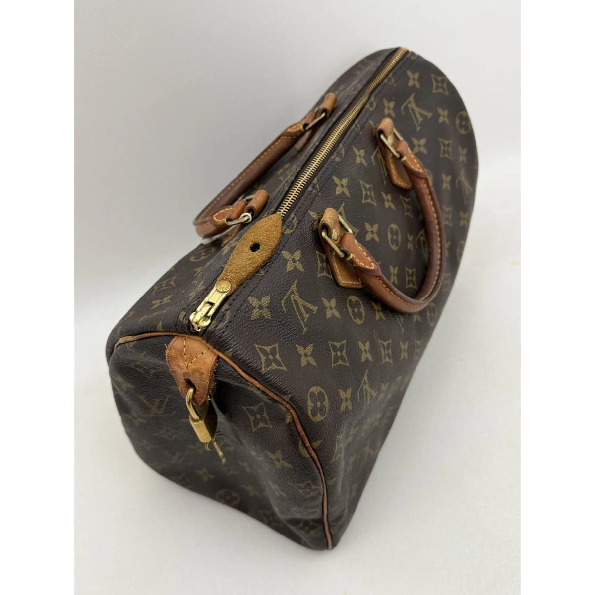 Sac à main Louis Vuitton Speedy 35 Monogram marron vintage - Photo 8/15