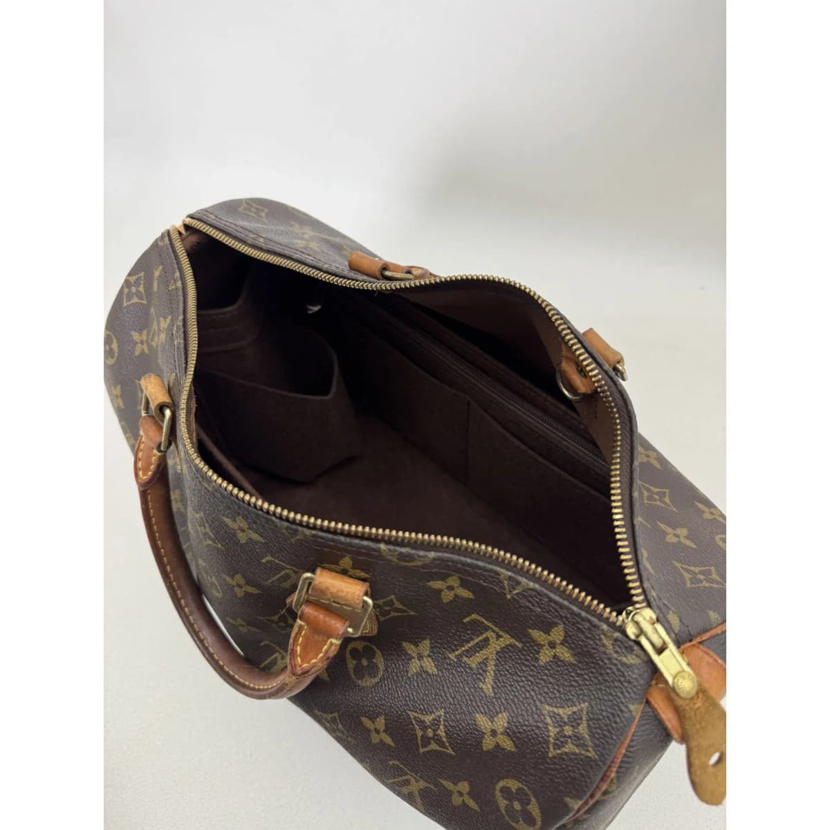 Sac à main Louis Vuitton Speedy 35 Monogram marron vintage - Photo 15/15