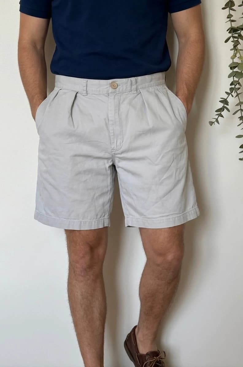 Short chino à pinces Polo Ralph Lauren Tyler beige gris clair taille W32/W30 - PP2603169 - Photo 1/9