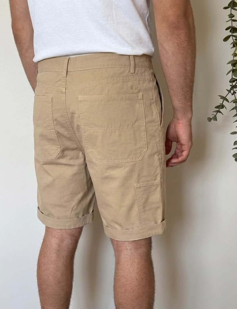 Short en toile Fred Perry beige sable taille 50/XL - SK260642 - Photo 1/10