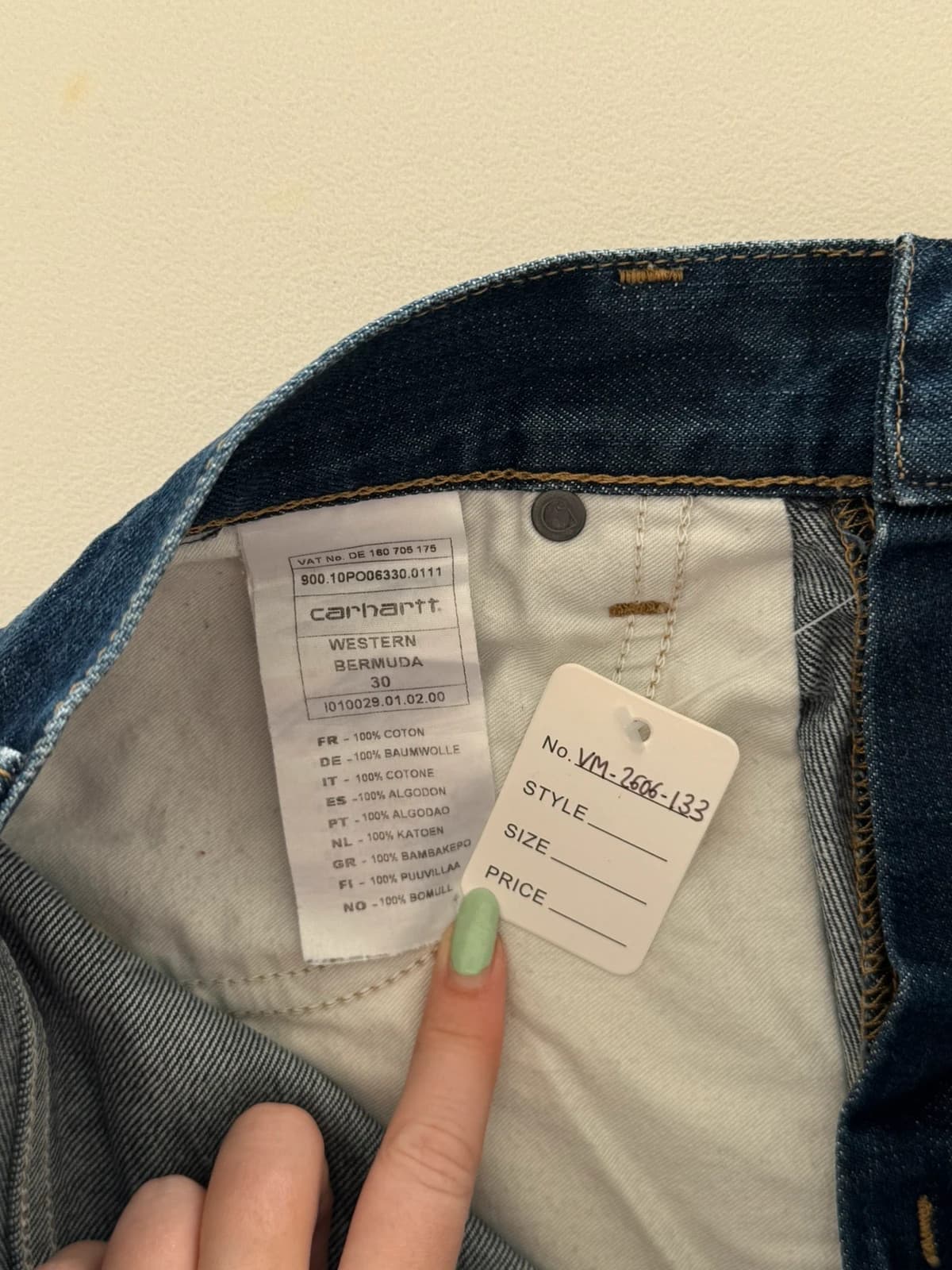 Short en jean Carhartt Western Bermuda bleu brut taille W30/M - VM2606133 - Photo 3/9