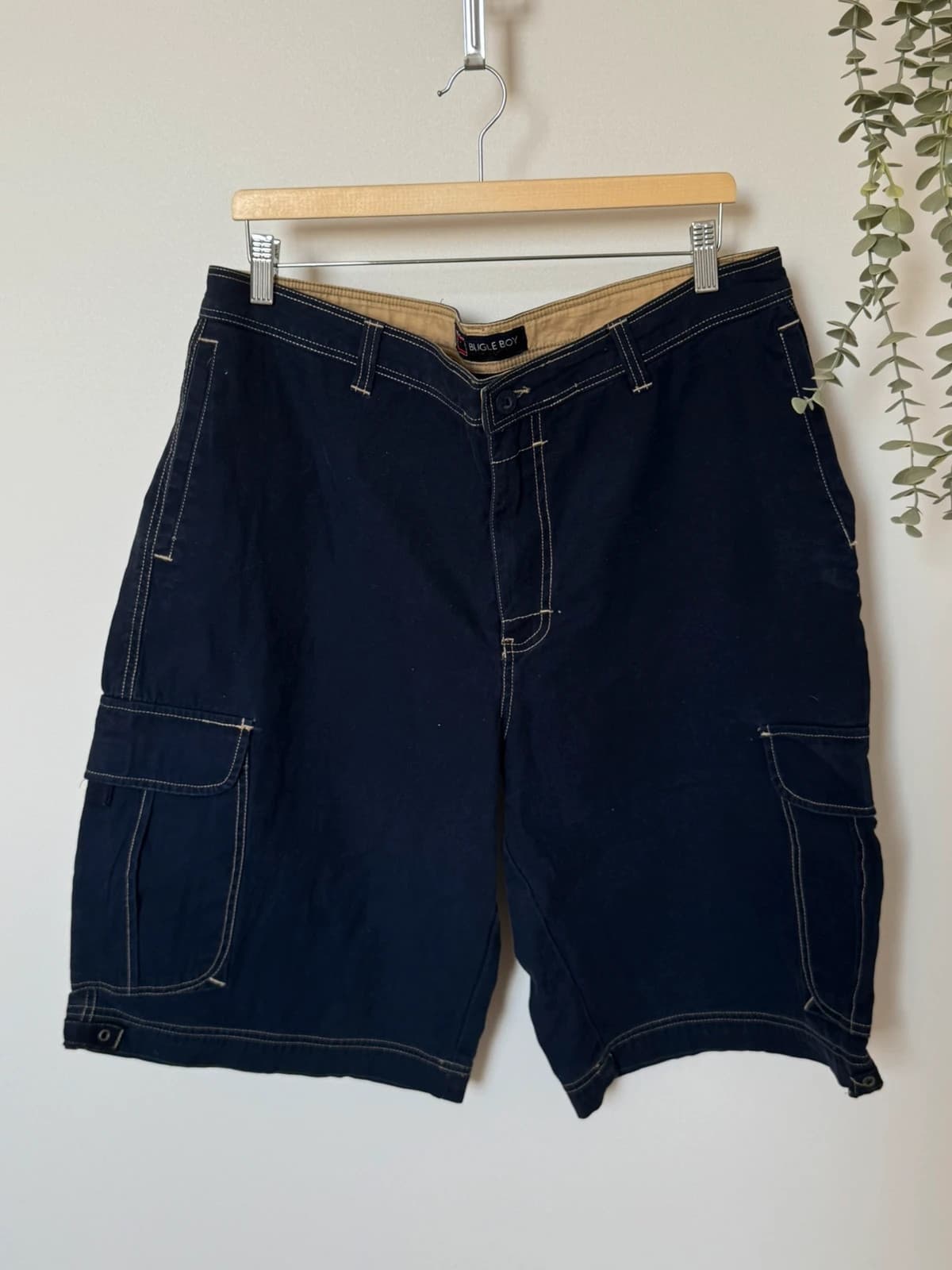 Short cargo baggy Y2K Bugle Boy bleu marine taille W40 - Photo 2/8