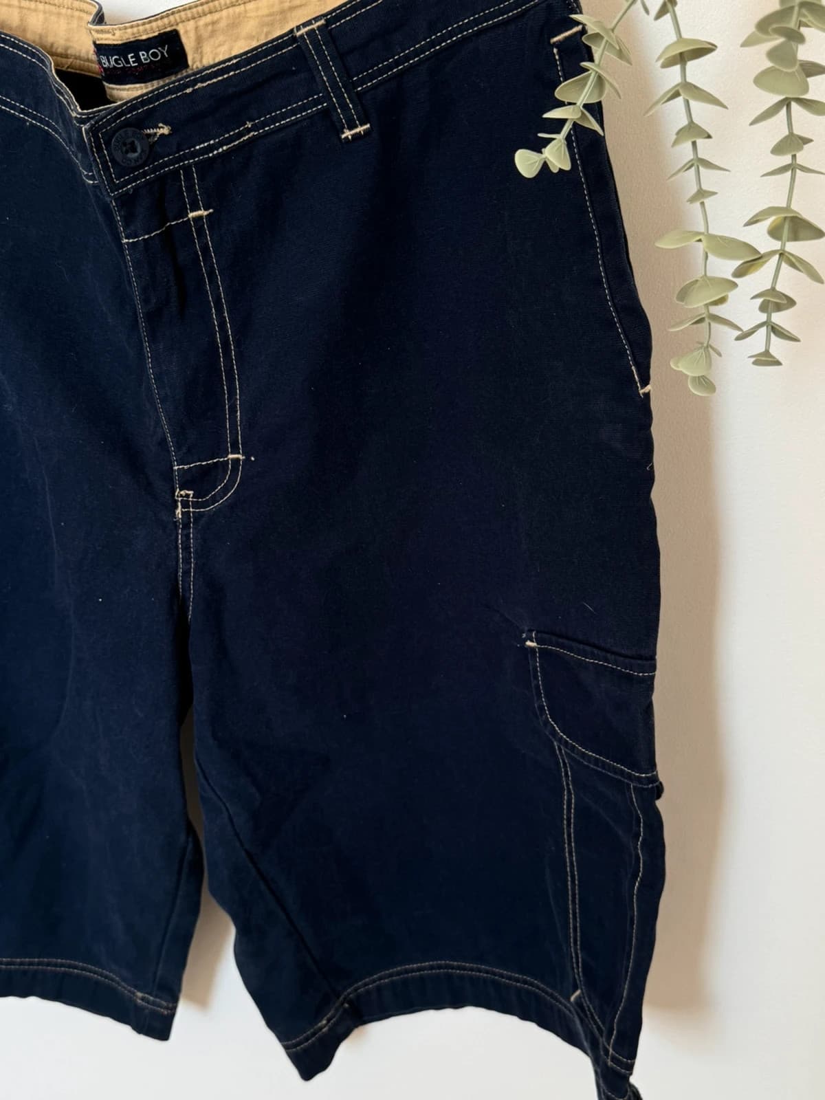 Short cargo baggy Y2K Bugle Boy bleu marine taille W40 - Photo 3/8