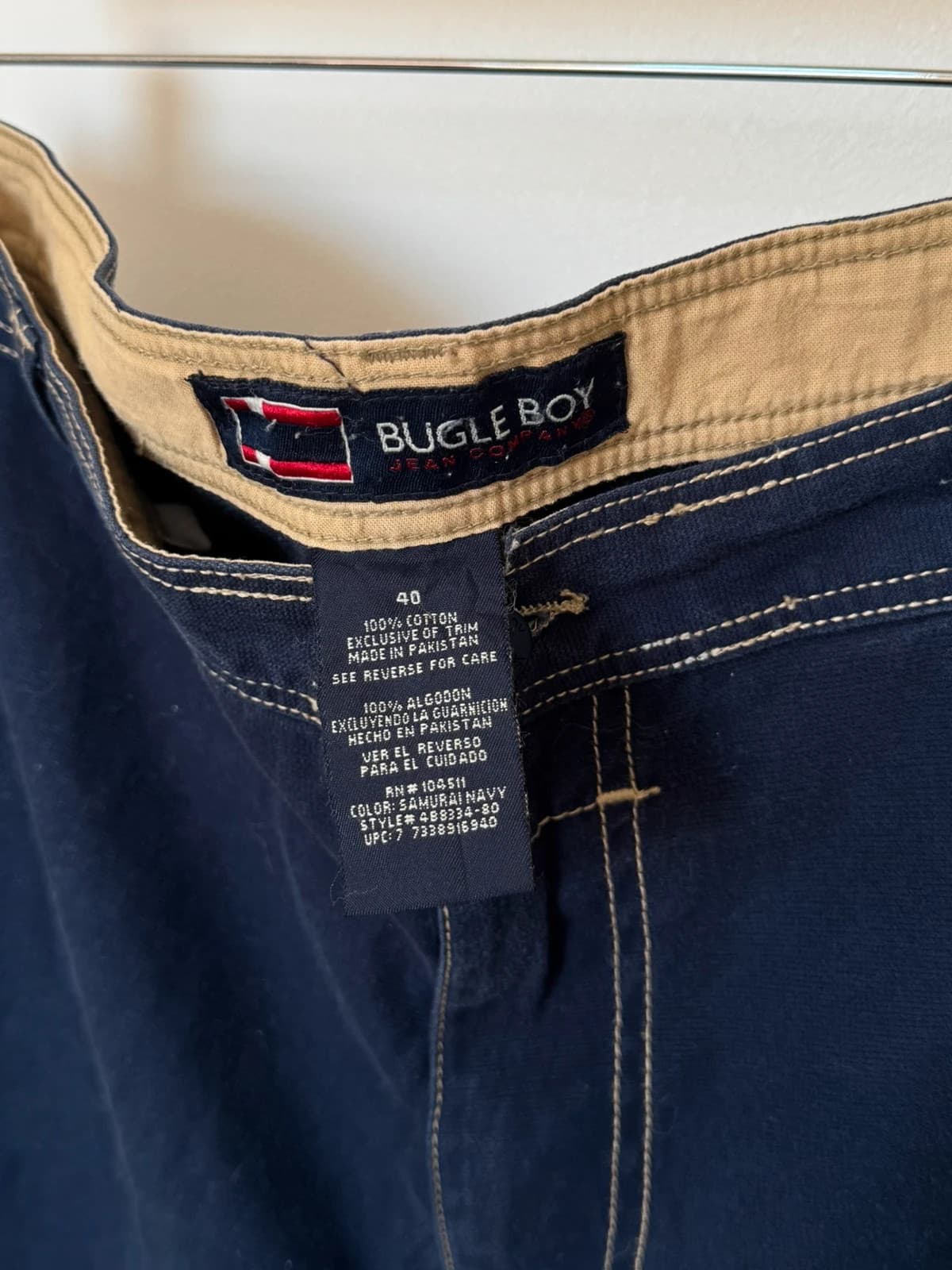 Short cargo baggy Y2K Bugle Boy bleu marine taille W40 - Photo 4/8