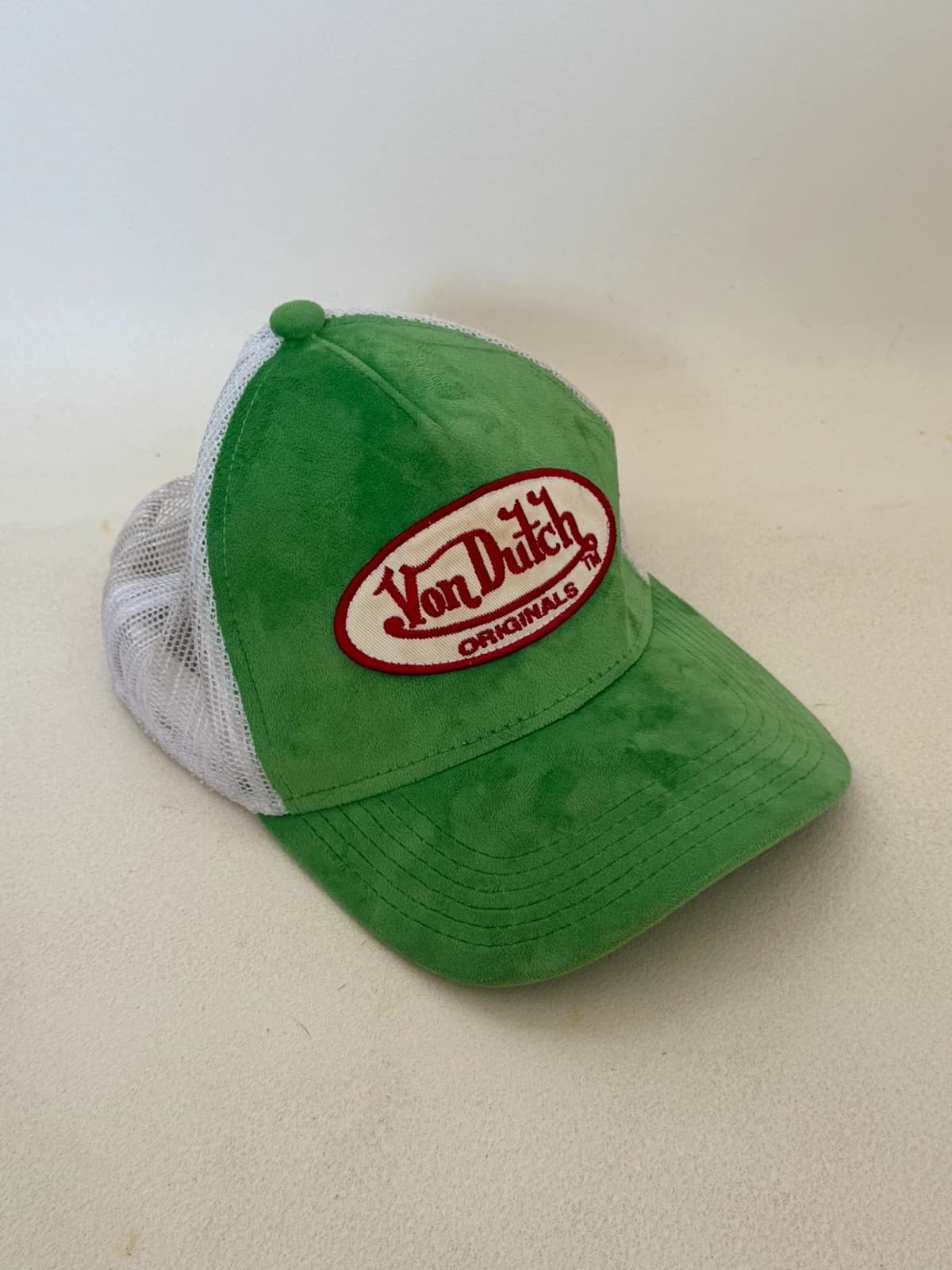 Casquette trucker Von Dutch verte effet suédé filet blanc réglable taille unique - SK260644 - Photo 2/7